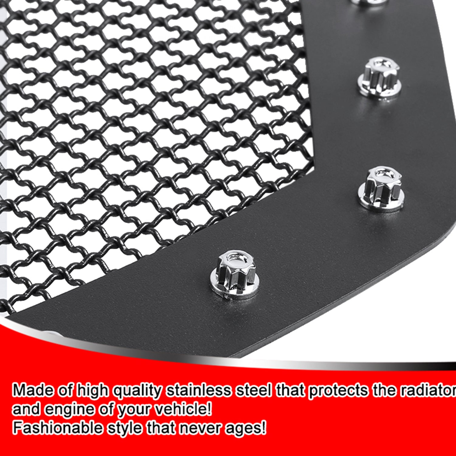 2016-2018 GMC Sierra 1500 Rivet Style Black S.Steel Mesh Grille Insert