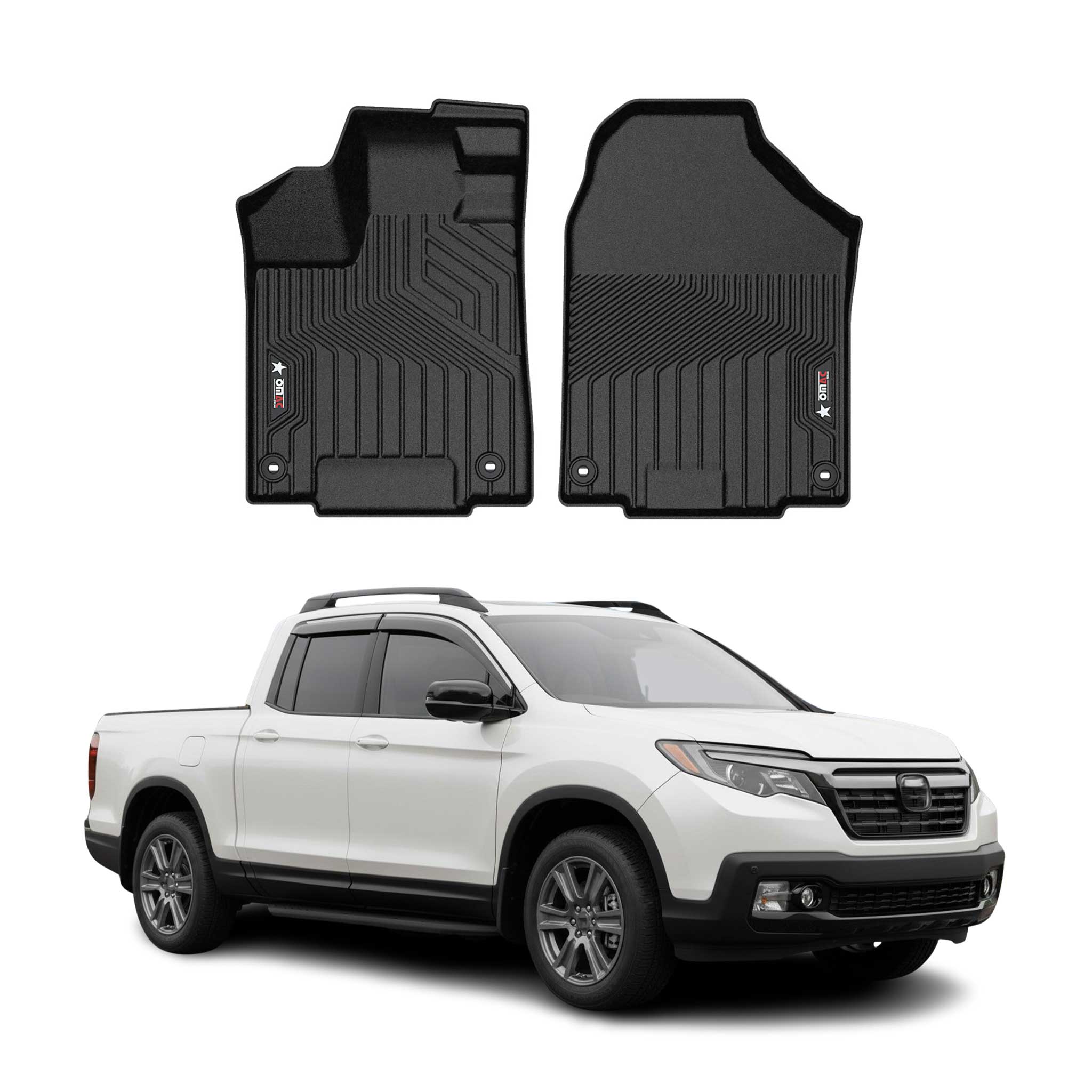 2017-2025 Honda Ridgeline Premium Floor Mats Liners First Row Front Black