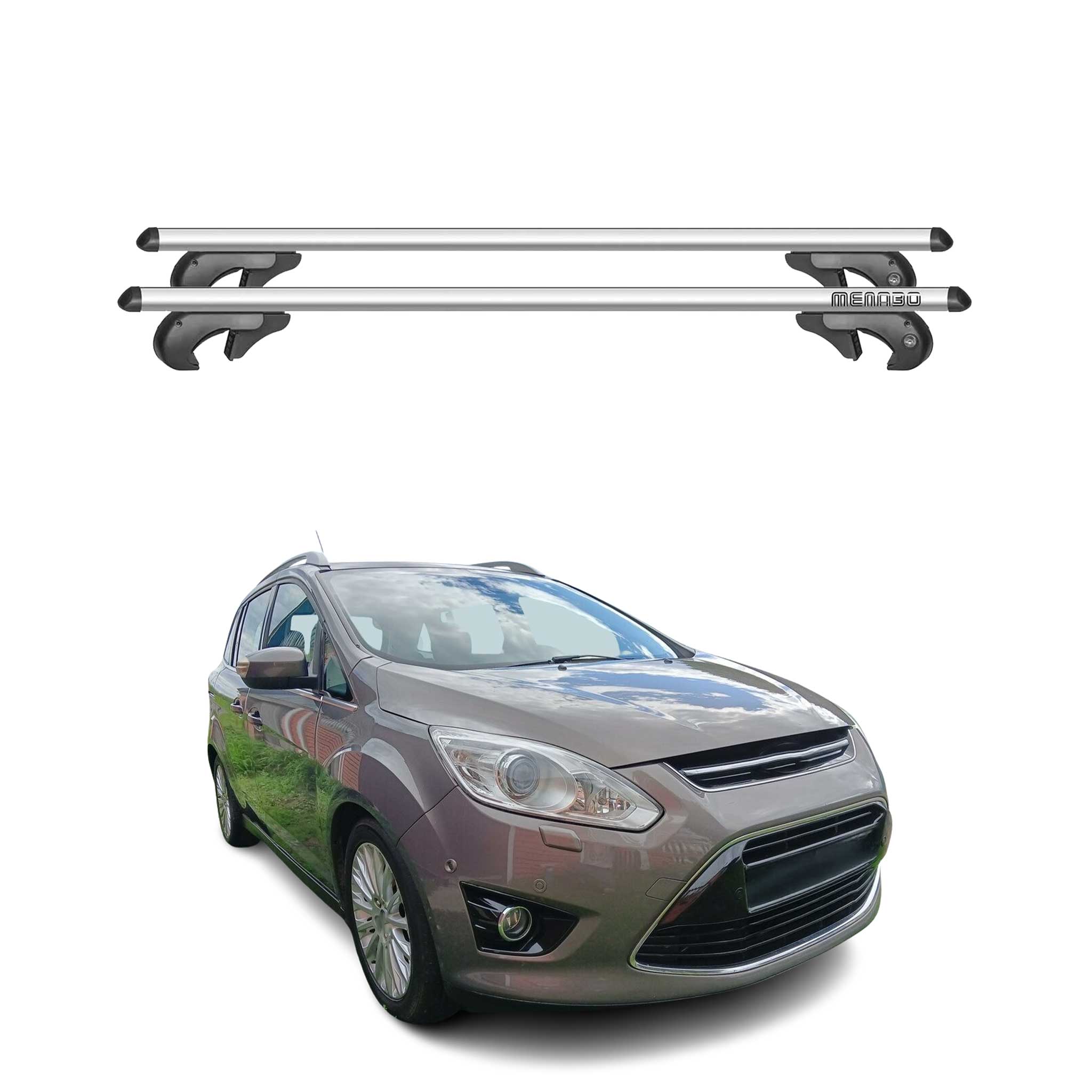 2013-2018 Ford C-Max Hybrid Roof Rack Cross Bars Silver