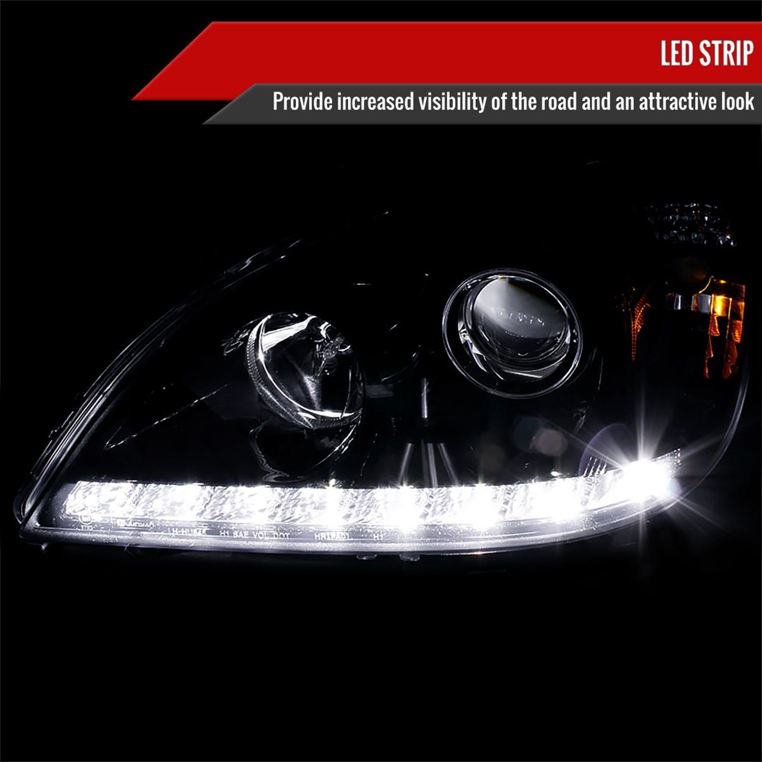 1998-2001 Mercedes Benz W163 ML Class Projector Headlights SMD LED Light Smoke