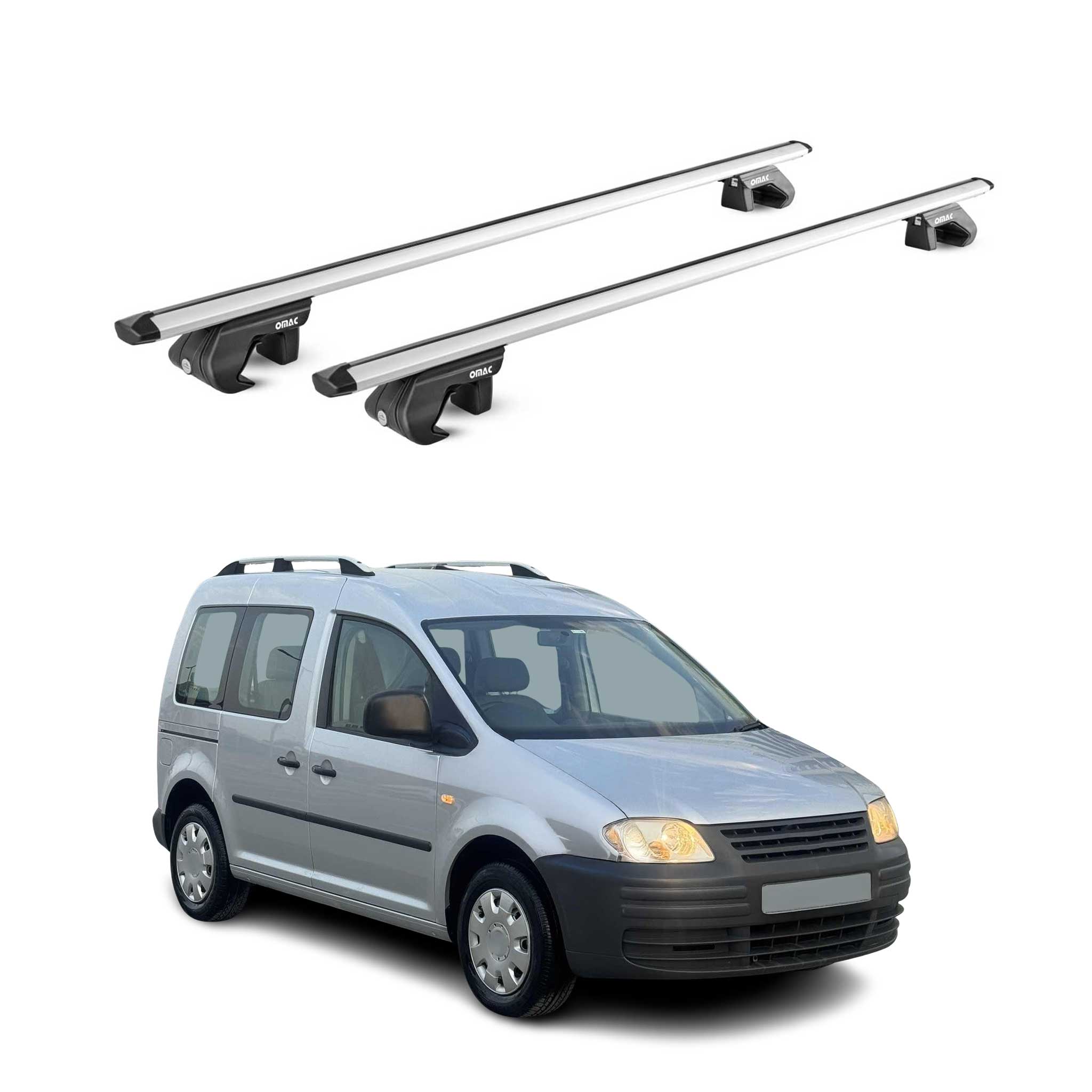 Roof Rack Cross Bars Luggage Carrier for VW Caddy 2003-2020 Alu Grey 2ps