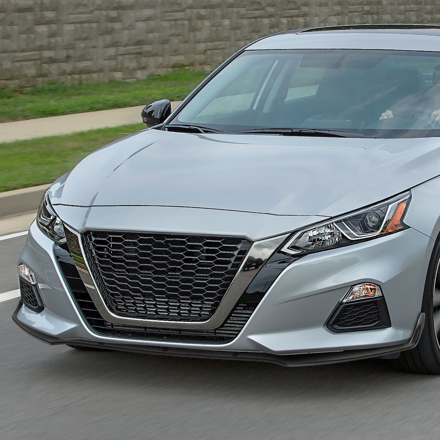 2019-2020 Nissan Altima Sedan Matte Black Polypropylene 3Pcs Bumper Lip