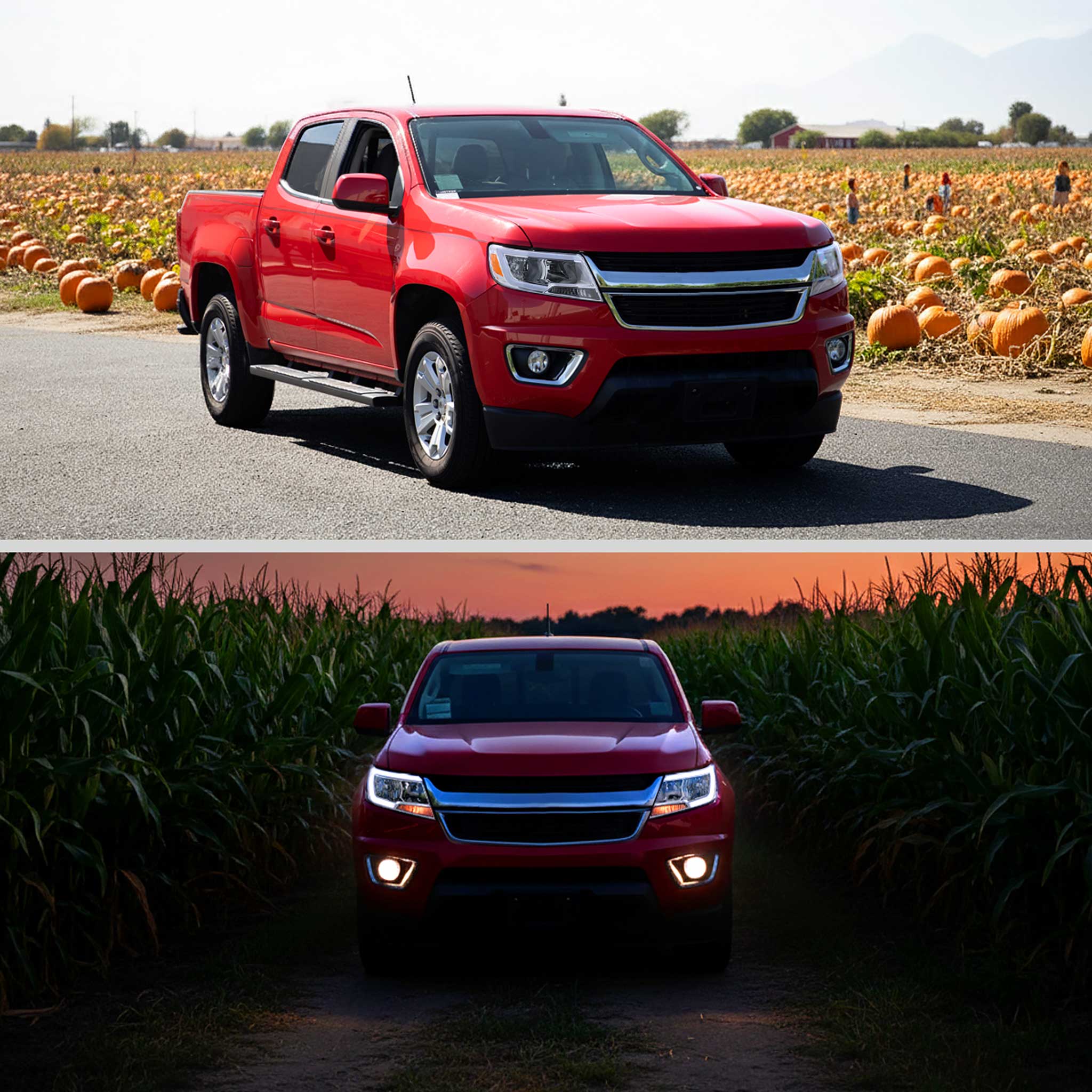 For Chevrolet Colorado 2015-2022 Headlights Switchback LED Bar Turn Signal Chrome Housing Clear Lens