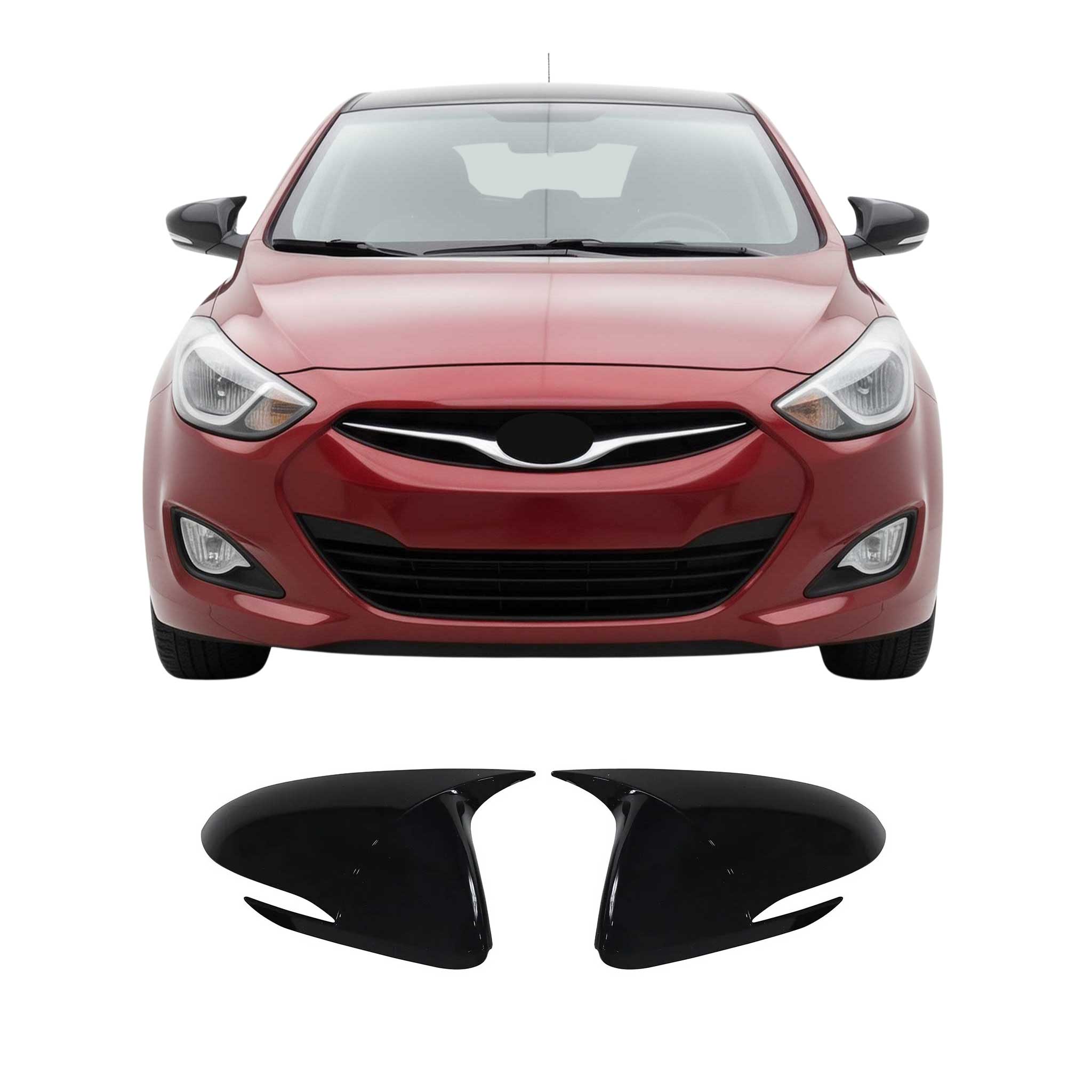 2017-2020 Hyundai Elantra Side Mirror Cover Caps Piano Black 2 Pcs