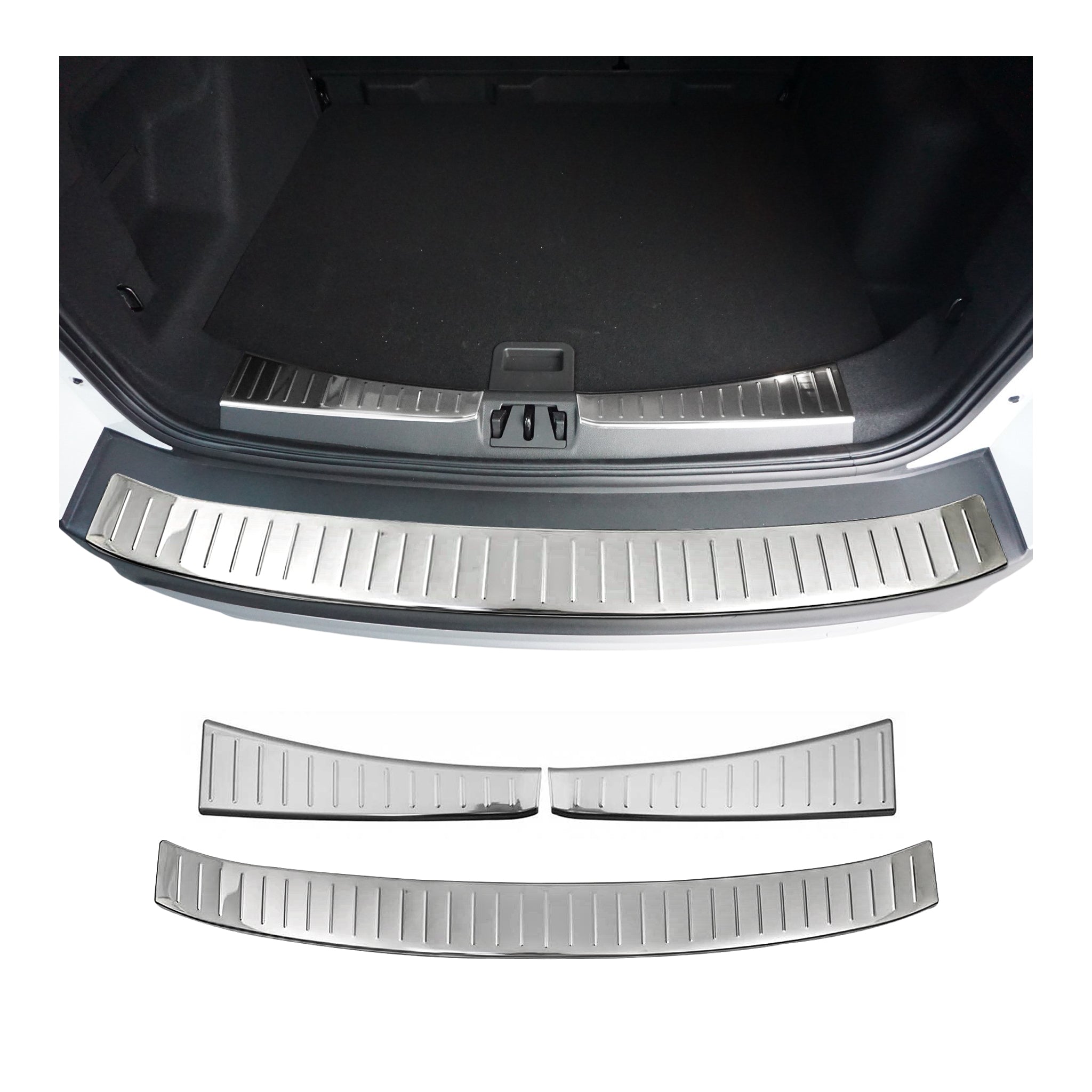 Rear Bumper Guard & Trunk Sill Cover Set for Ford Escape 2017-19 FL Gloss 3Pcs