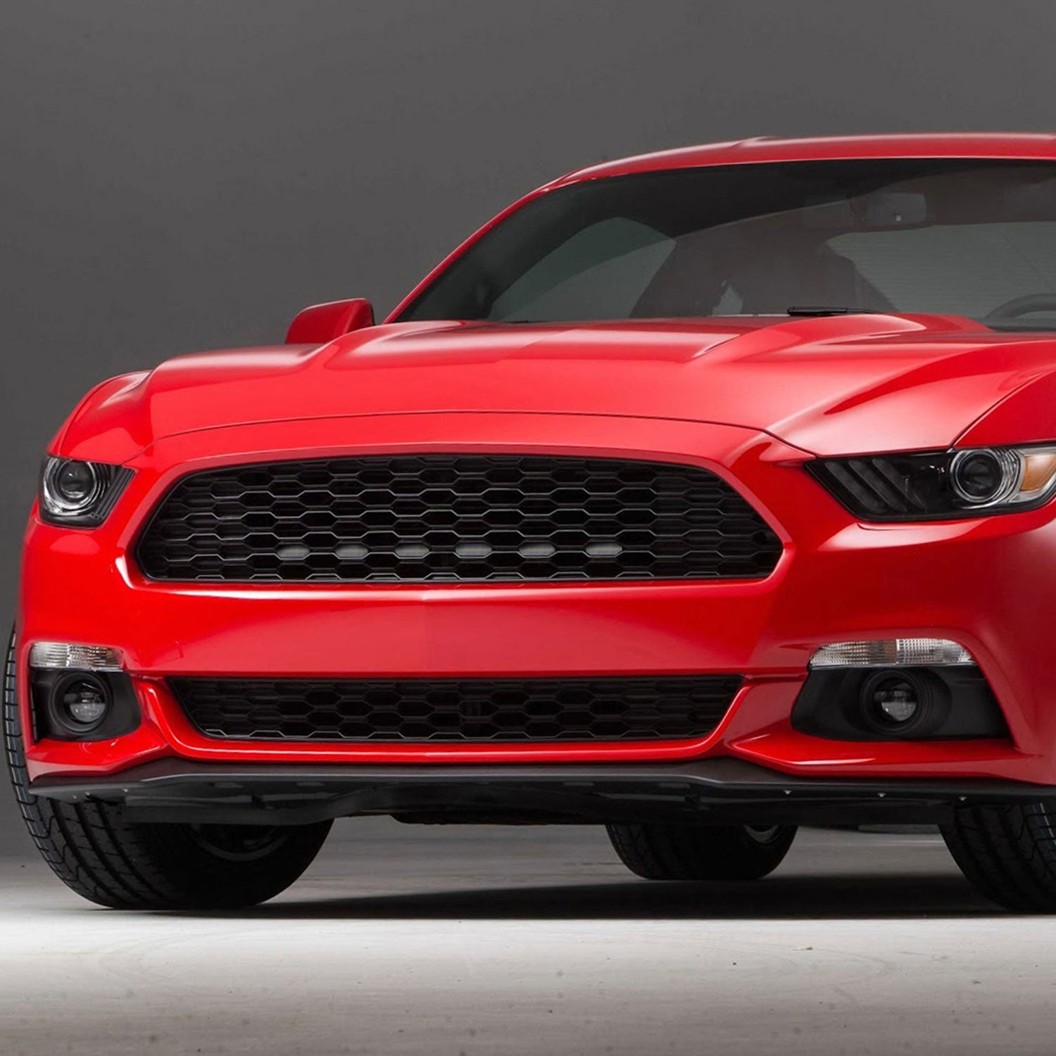 2015-2017 Ford Mustang Front Grille LED Driving Lights - 6PC Chrome/Clear Lens