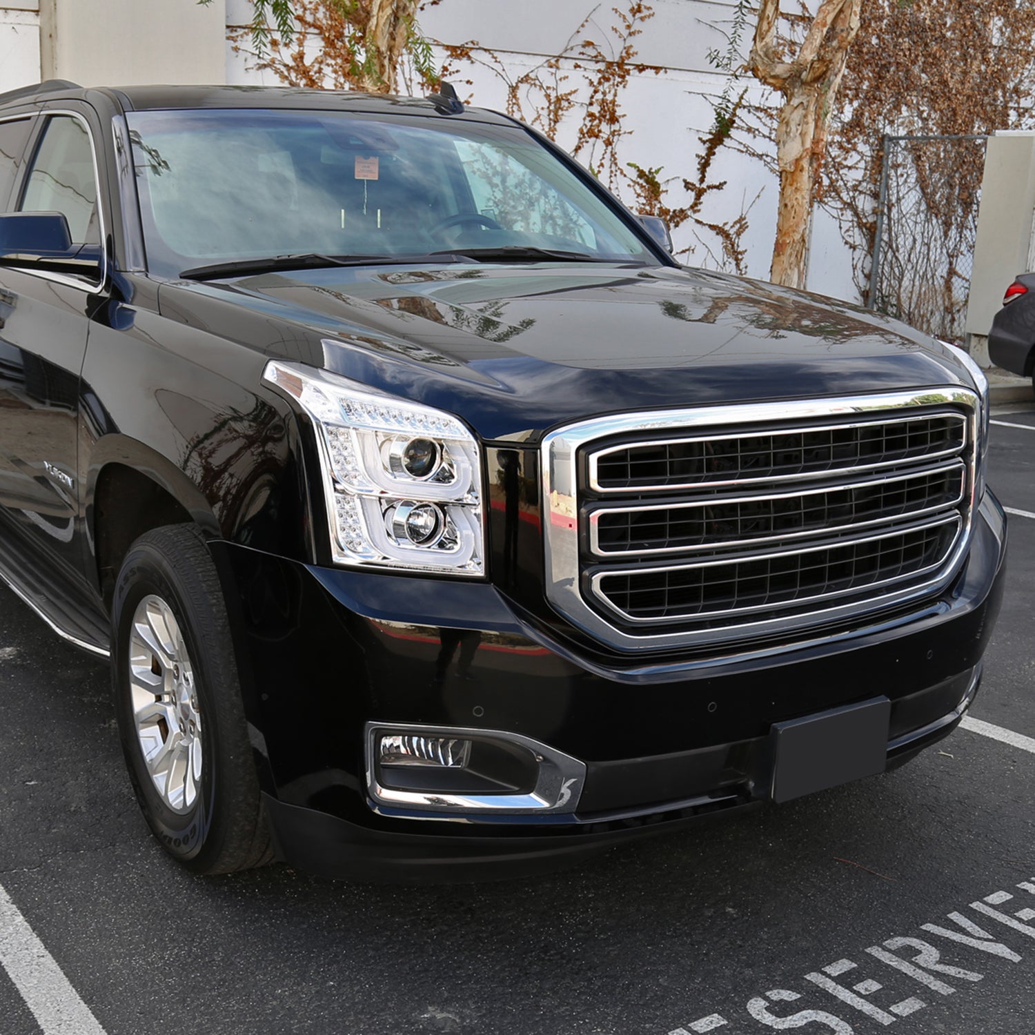 2015-2020 GMC Yukon/Yukon XL LED U-Bar Projector Headlights Chrome/Clear Lens