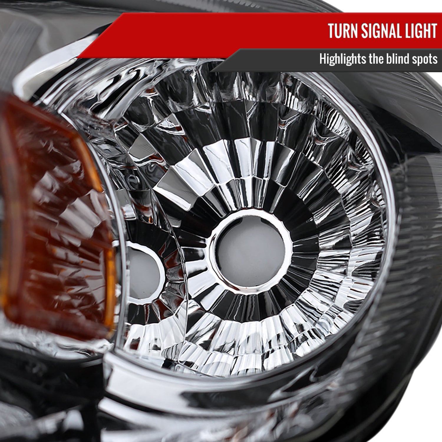 2005-2010 Chevy Cobalt Pontiac Pursuit/G5 Crystal Headlights Amber Reflector