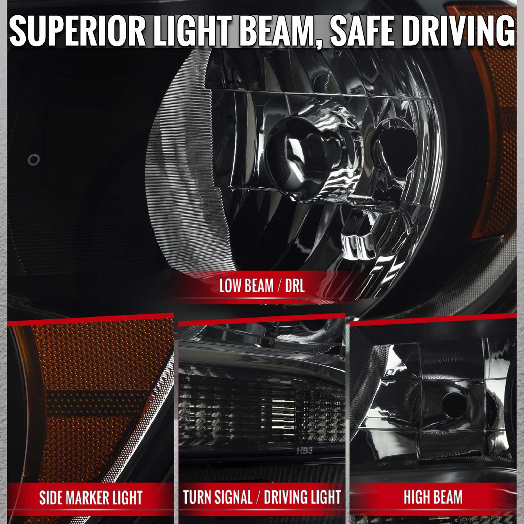 For Chevrolet Colorado 2015-2022 Factory Style Headlights (Black Housing / Smoked Lens)