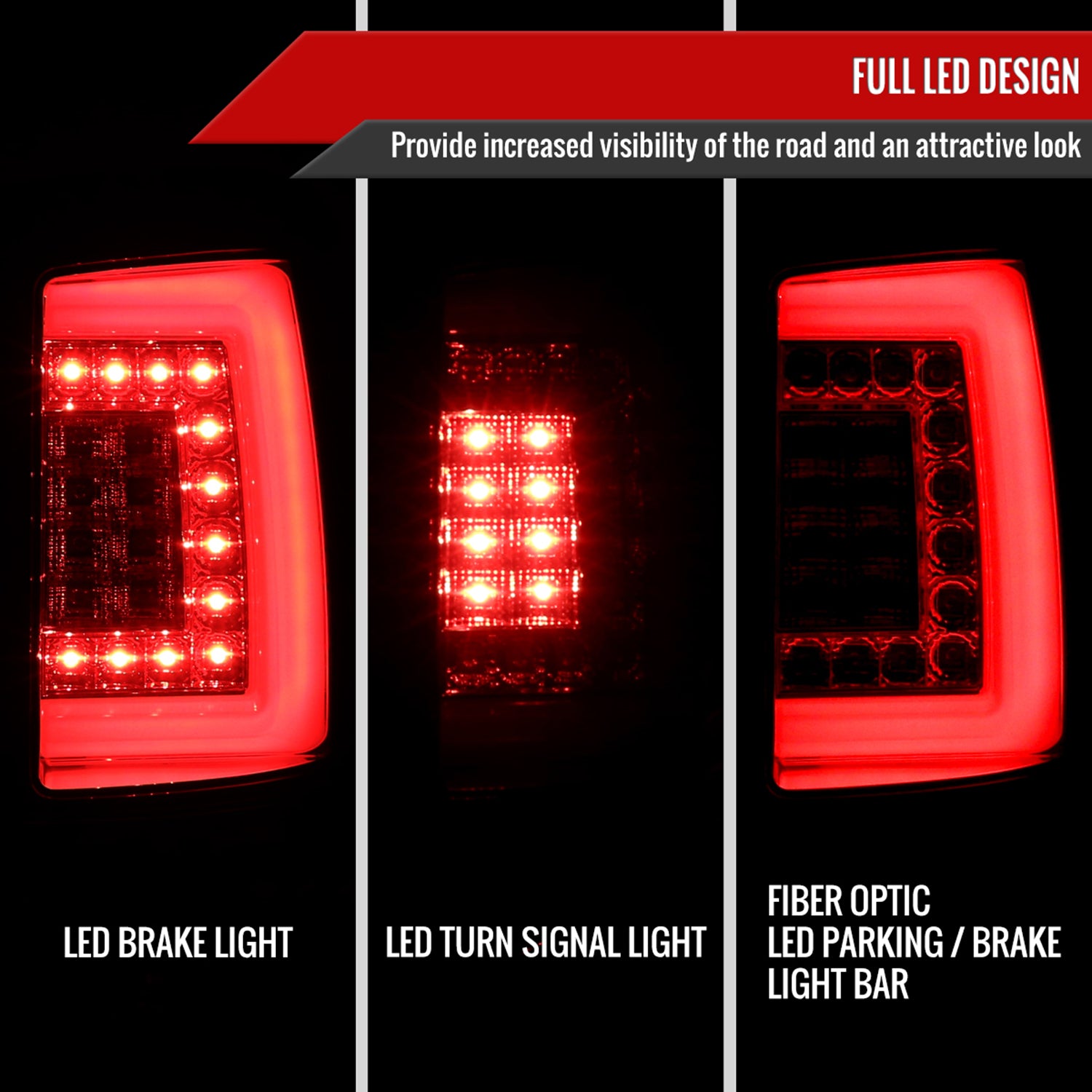 2000-2006 Chevy Suburban/Tahoe/Yukon/Yukon XL LED C Bar Tail Lights Red Smoke