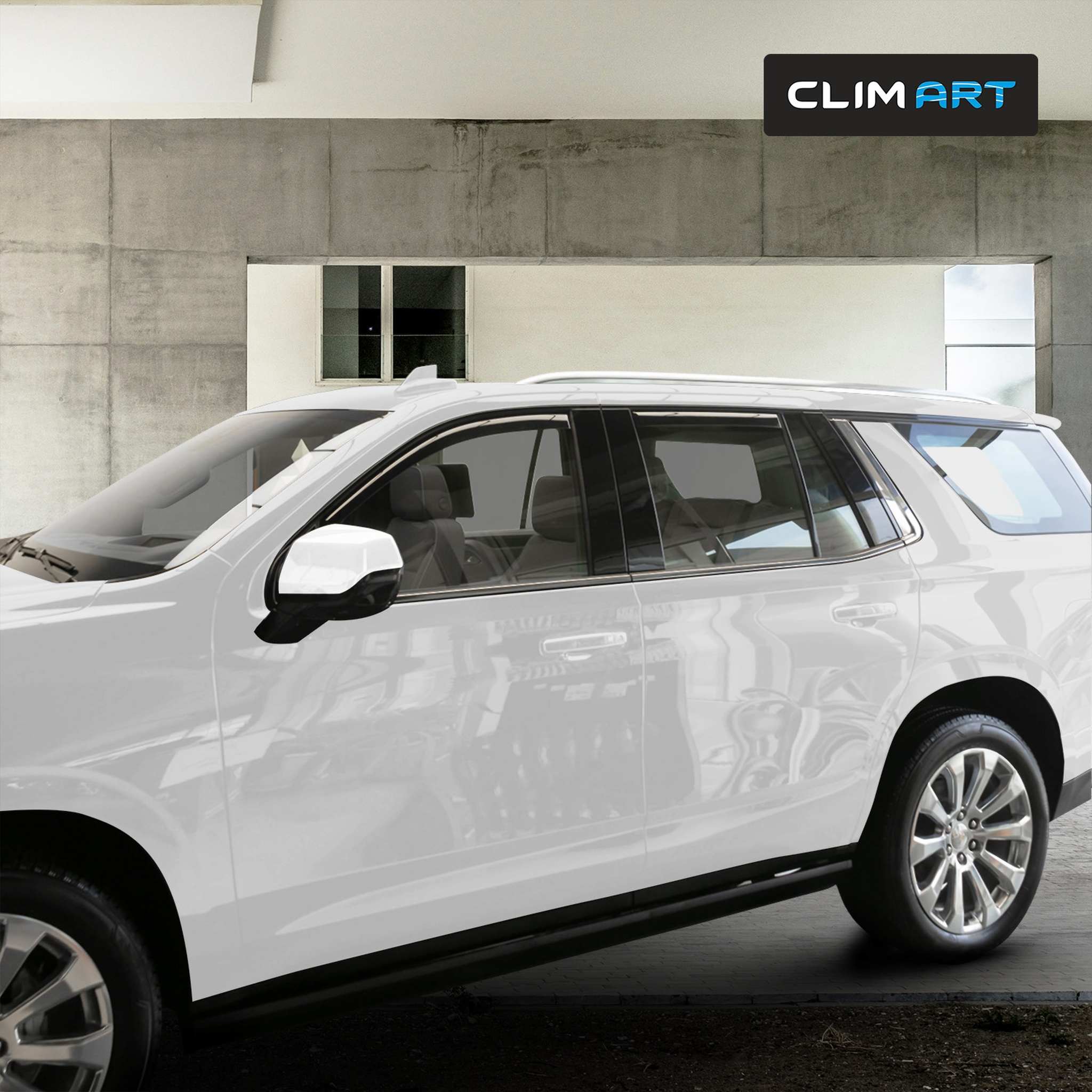 Clim Art Wind Deflectors for Cadillac Escalade Chevy Tahoe 2021-2026 Dark Smoke