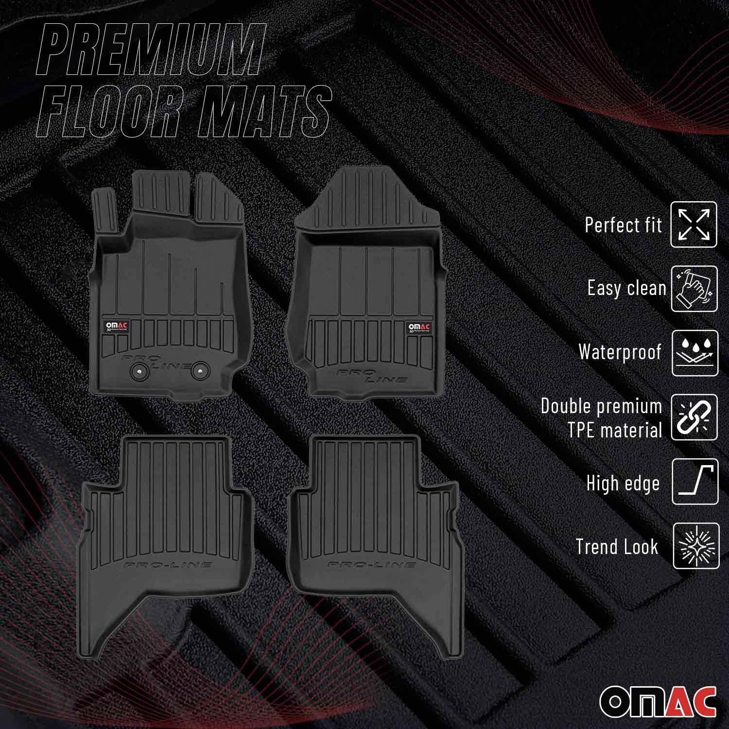 2019-2023 Ford Ranger SuperCrew Premium Floor Mats Liners Full Set All Weather Heavy Duty