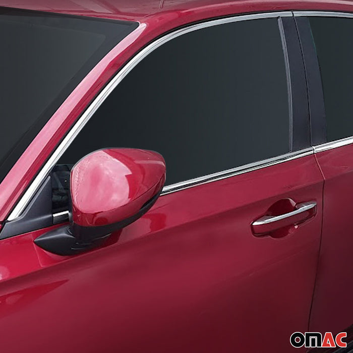 Window Molding Trim Streamer for Honda Civic 2022-2024 Sedan 6Pcs Steel