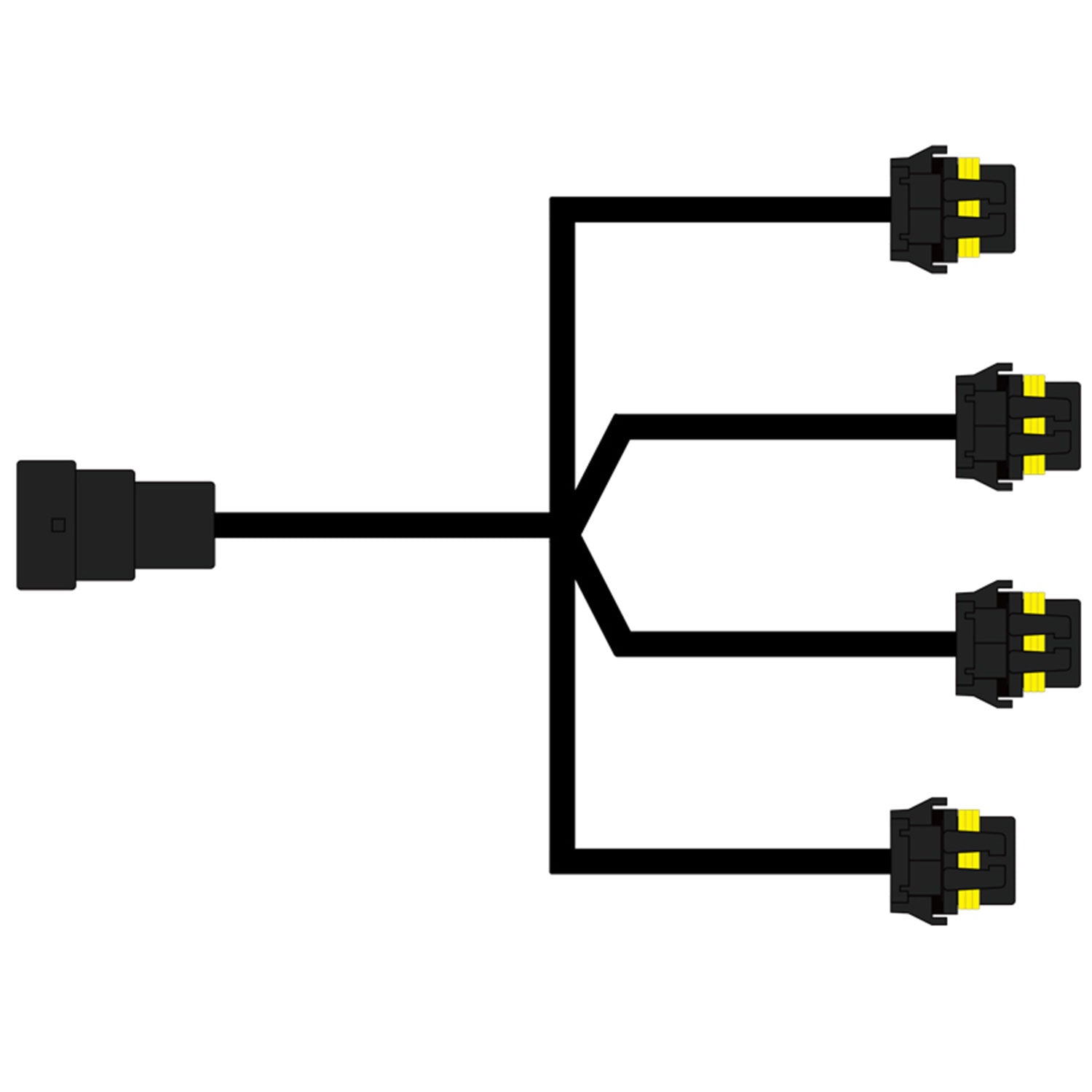 Universal 10' 12 Gauge Fog Lights Wiring Harness w/ 4 Connectors