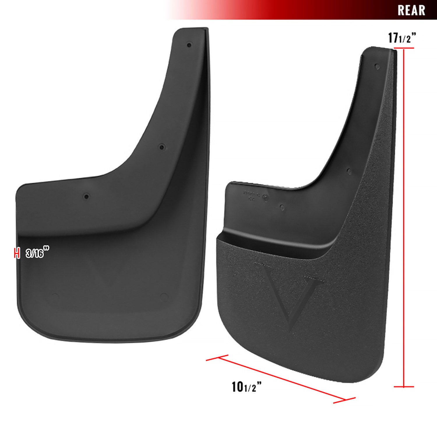 2014-2018 GMC Sierra 1500/2500/3500HD Mud Flap Splash Guards Single Rear Wheel