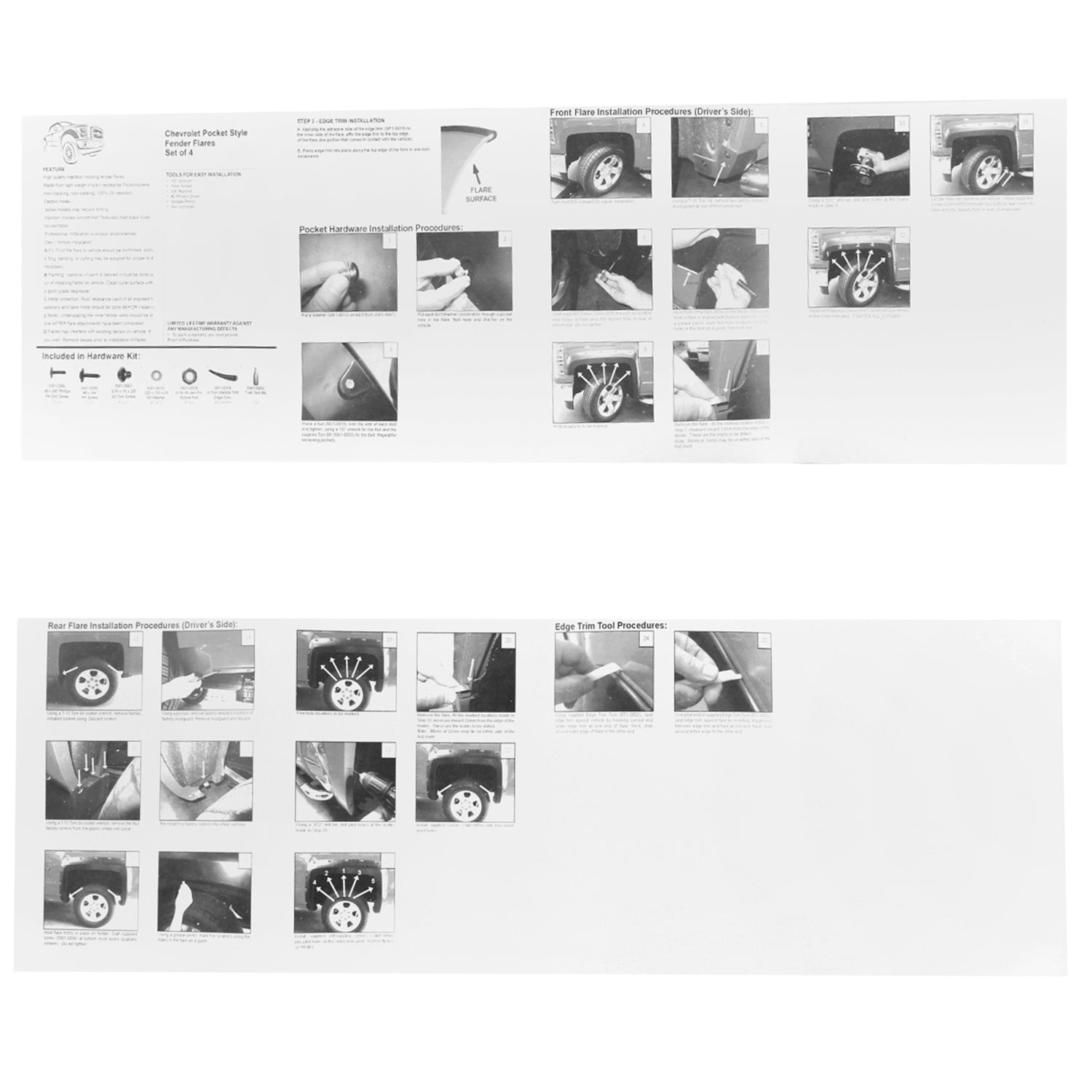 2014-2018 Chevy Silverado 2500HD 3500HD Fleetside Rivet Style Fender Flares