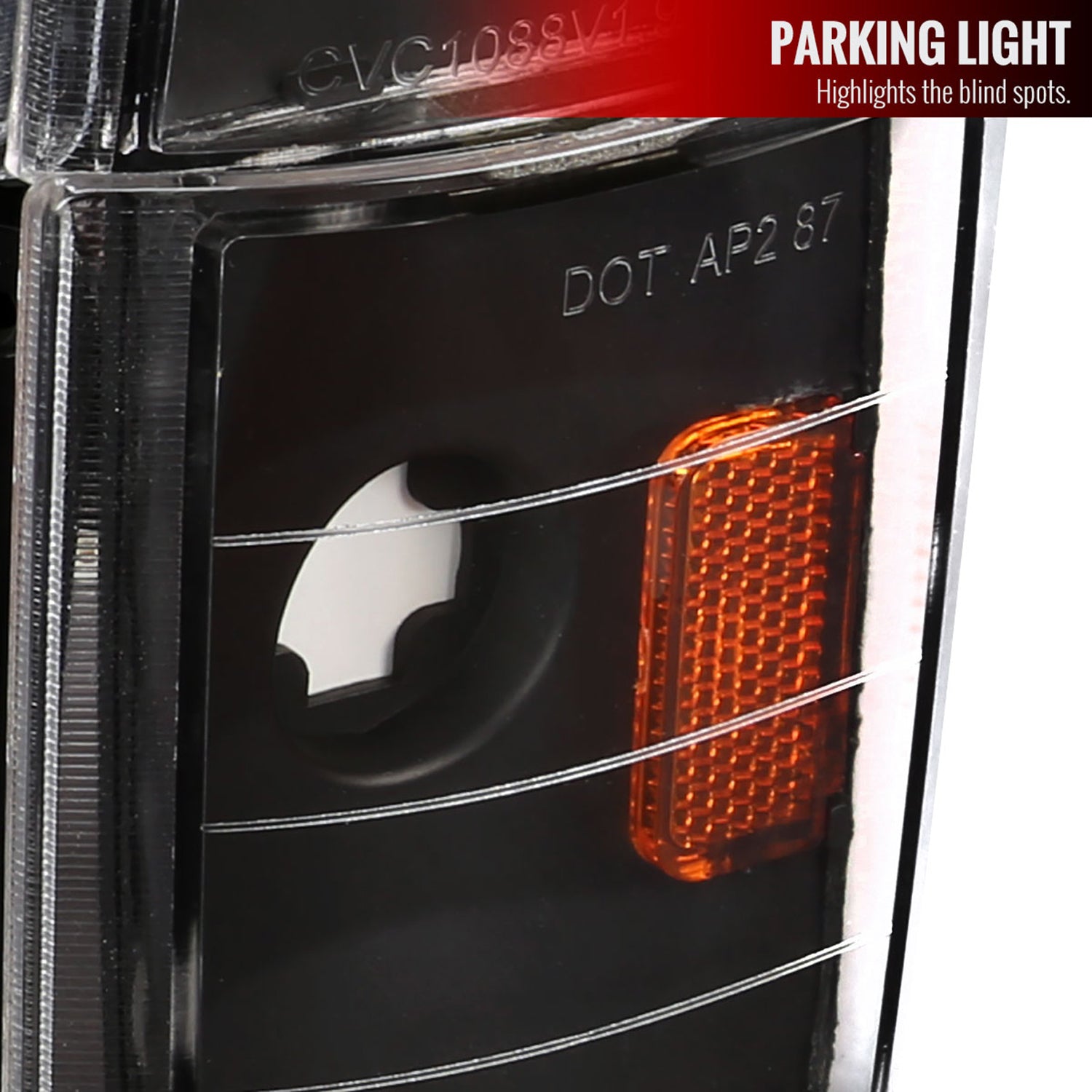 1988-1993 Chevy C10 C/K Sierra Tahoe LED Tube Headlights &Corner Lights Black