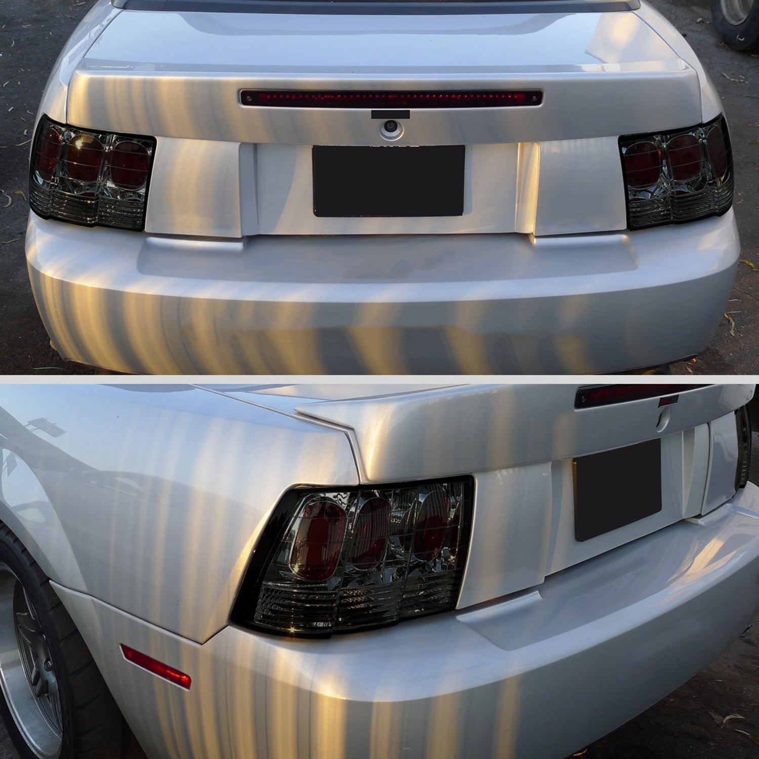 1999-2004 Ford Mustang Tail Lights Chrome Housing/Smoke Lens