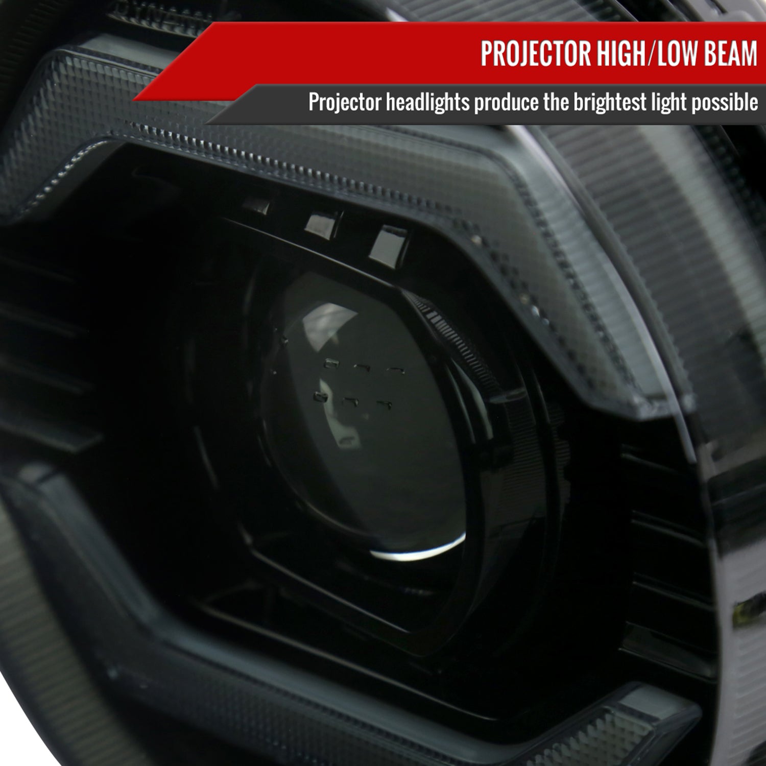 2007-2014 Toyota FJ Cruiser Signal Animated LED Bar Projector Headlights Smoke