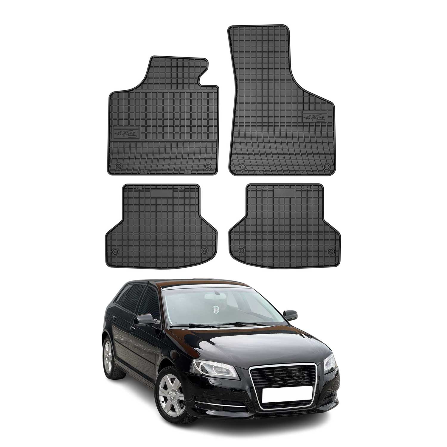 2004-2013 Audi A3 3 Sportback Floor Mats Liners Full Set All Weather Rubber Black