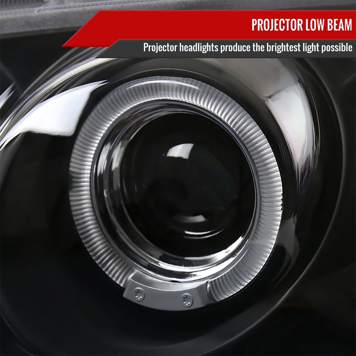 2000-2003 Nissan Sentra Dual Halo Projector Headlights Matte Black/Clear Lens