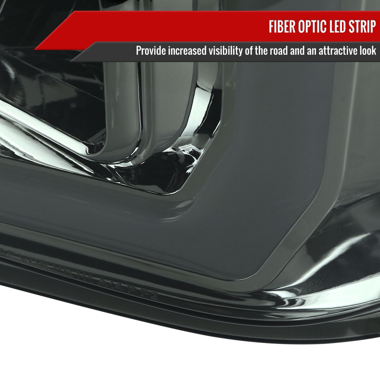 2008-2010 Ford F-250 F-350 F-450 LED C-Bar Projector Headlight Chrome/Smoke