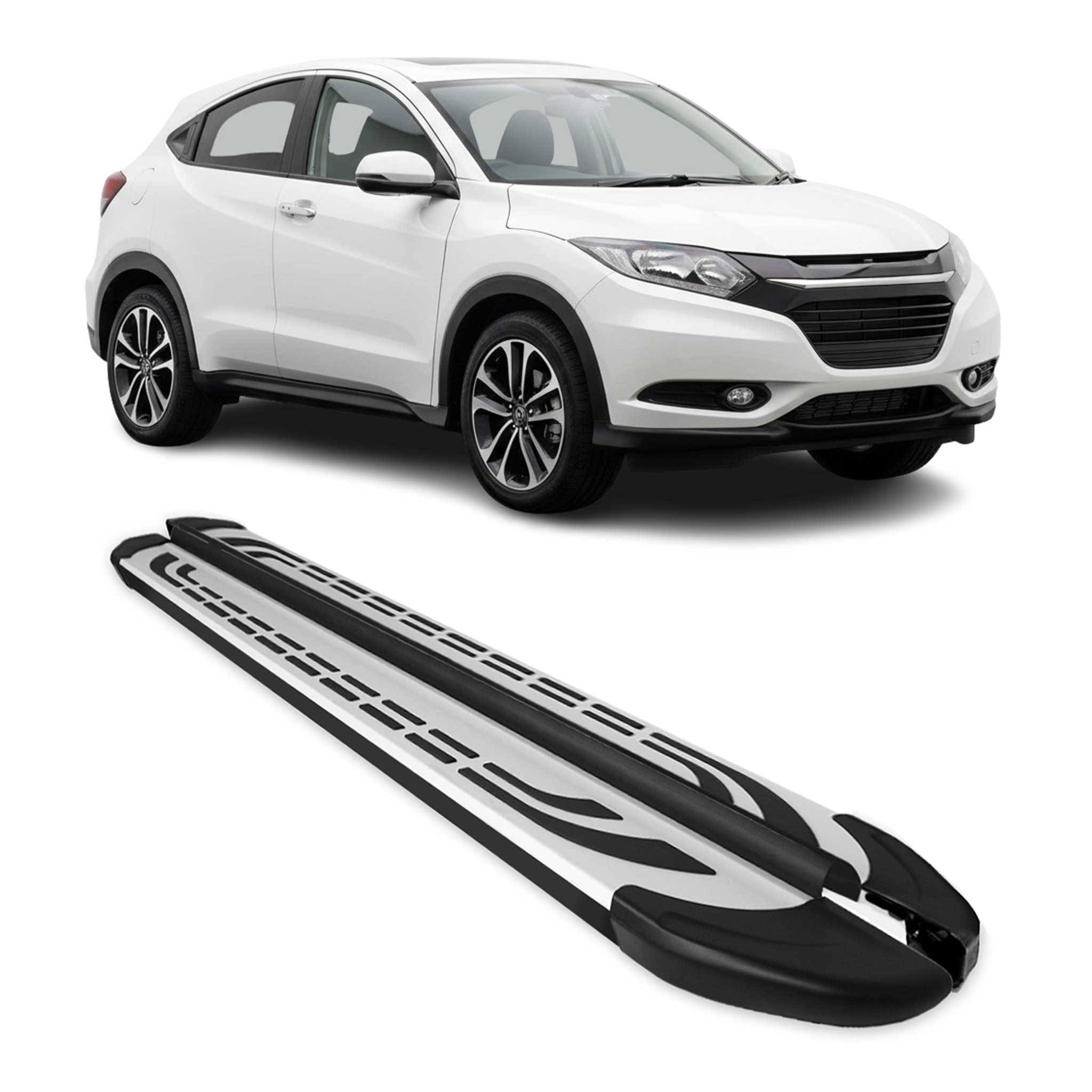 2016-2022 Honda HR-V Running Boards Side Steps Silver & Black