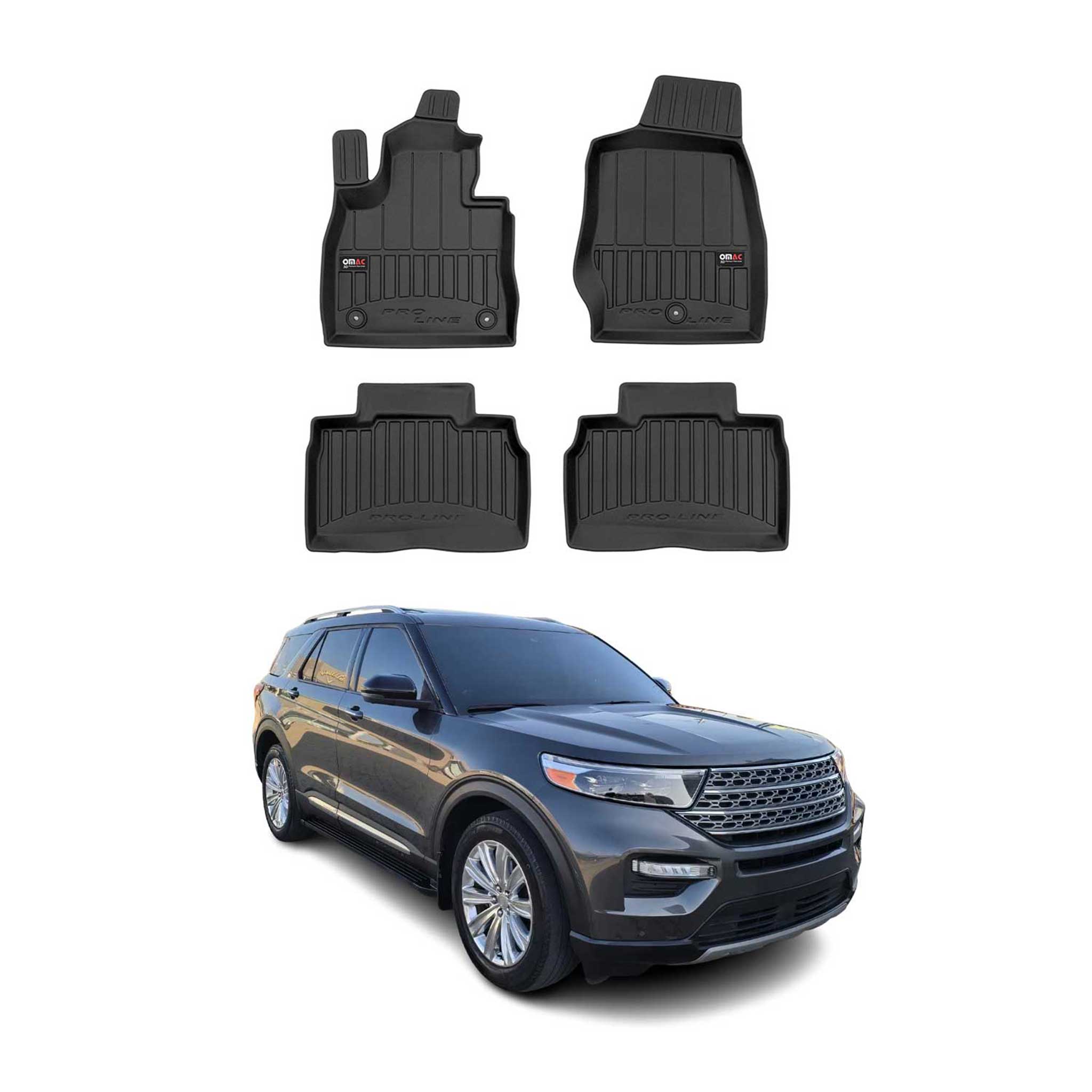 2020-2025 Ford Explorer Premium Floor Mats Liners Full Set All Weather Heavy Duty