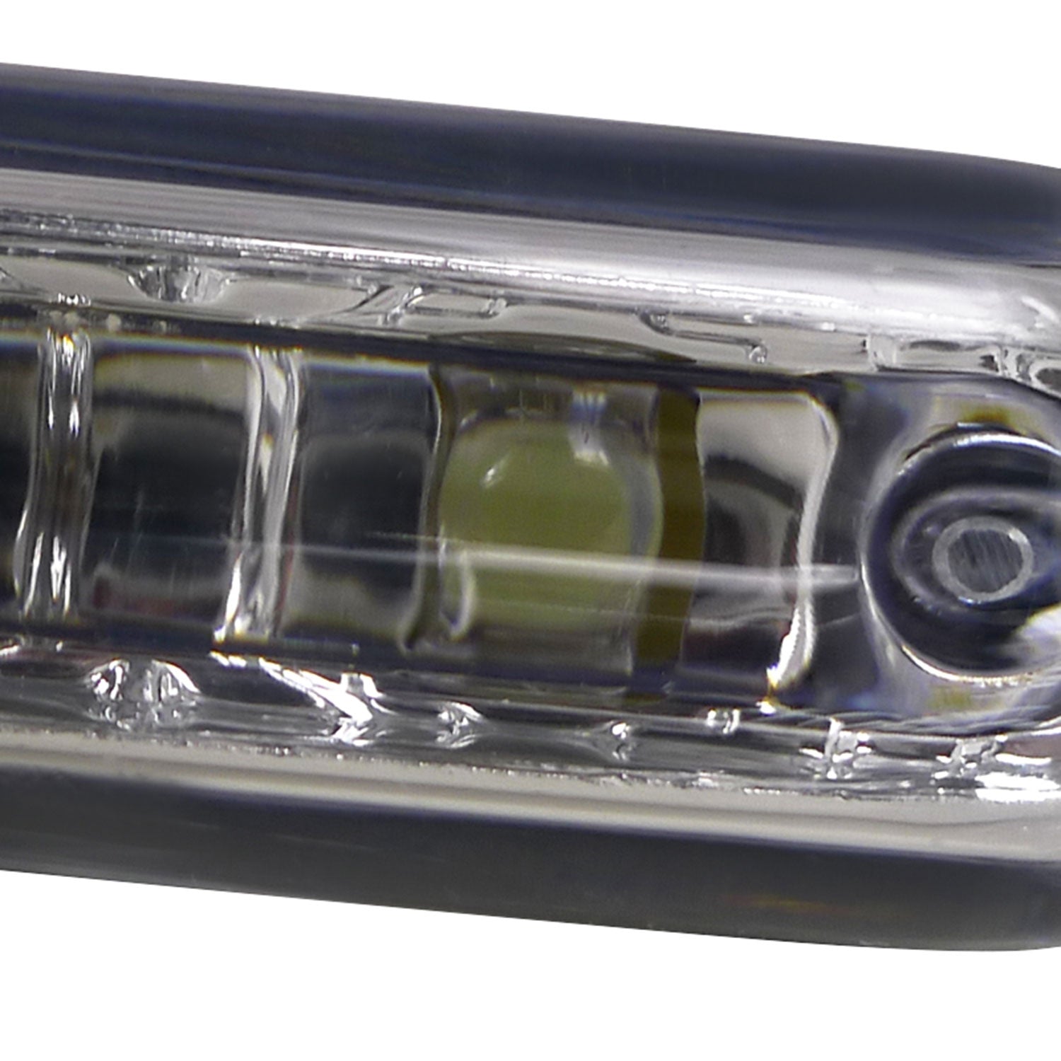 Universal 4W 8 LED 6000K Daytime Running Lights Chrome Housing/Clear Lens