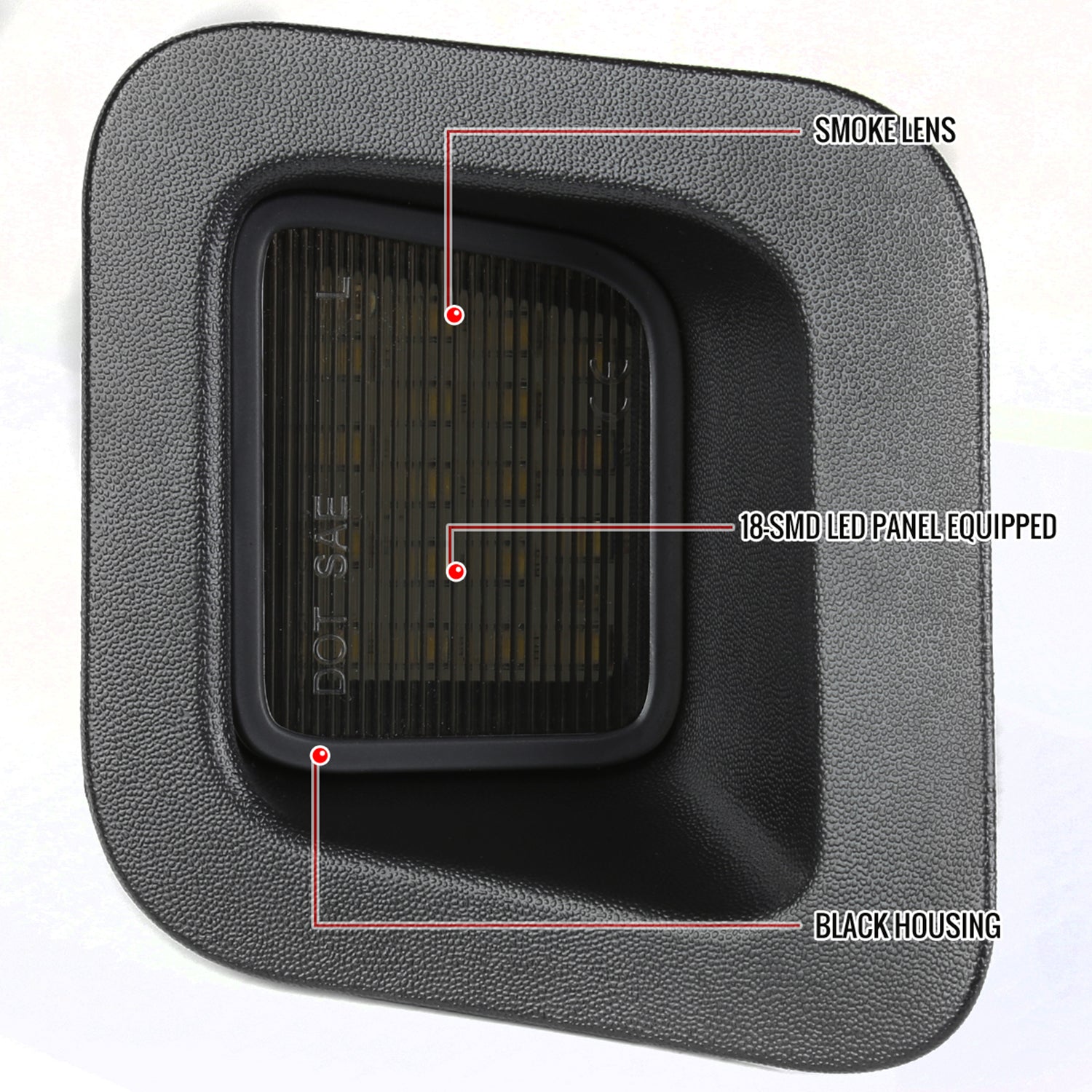 2003-2018 Dodge RAM 1500 2500 3500 Rear LED License Plate Lights Black/Smoke