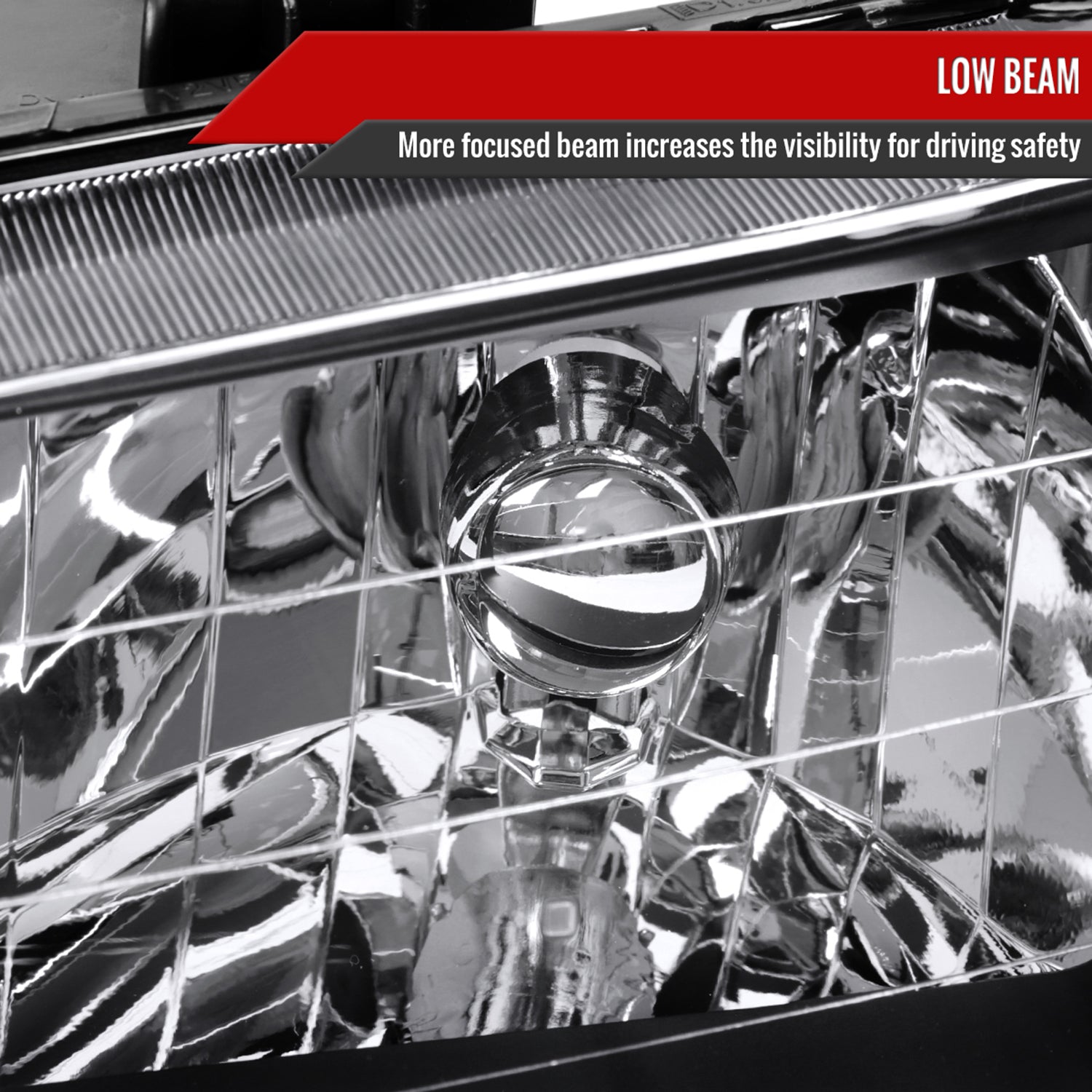 1998-2002 Honda Accord Factory Crystal Headlights Amber Reflector Matt Black