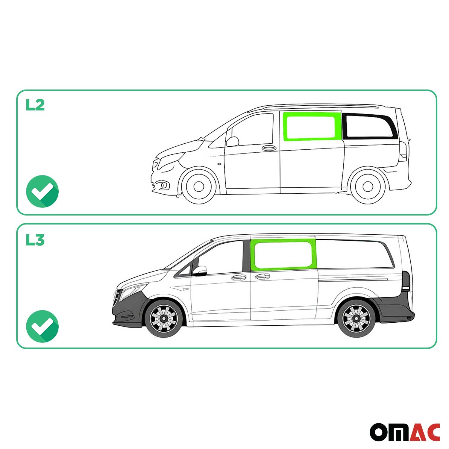 2016-2024 Mercedes Metris Window Glass Fit Kit Front Left Side L2 L3