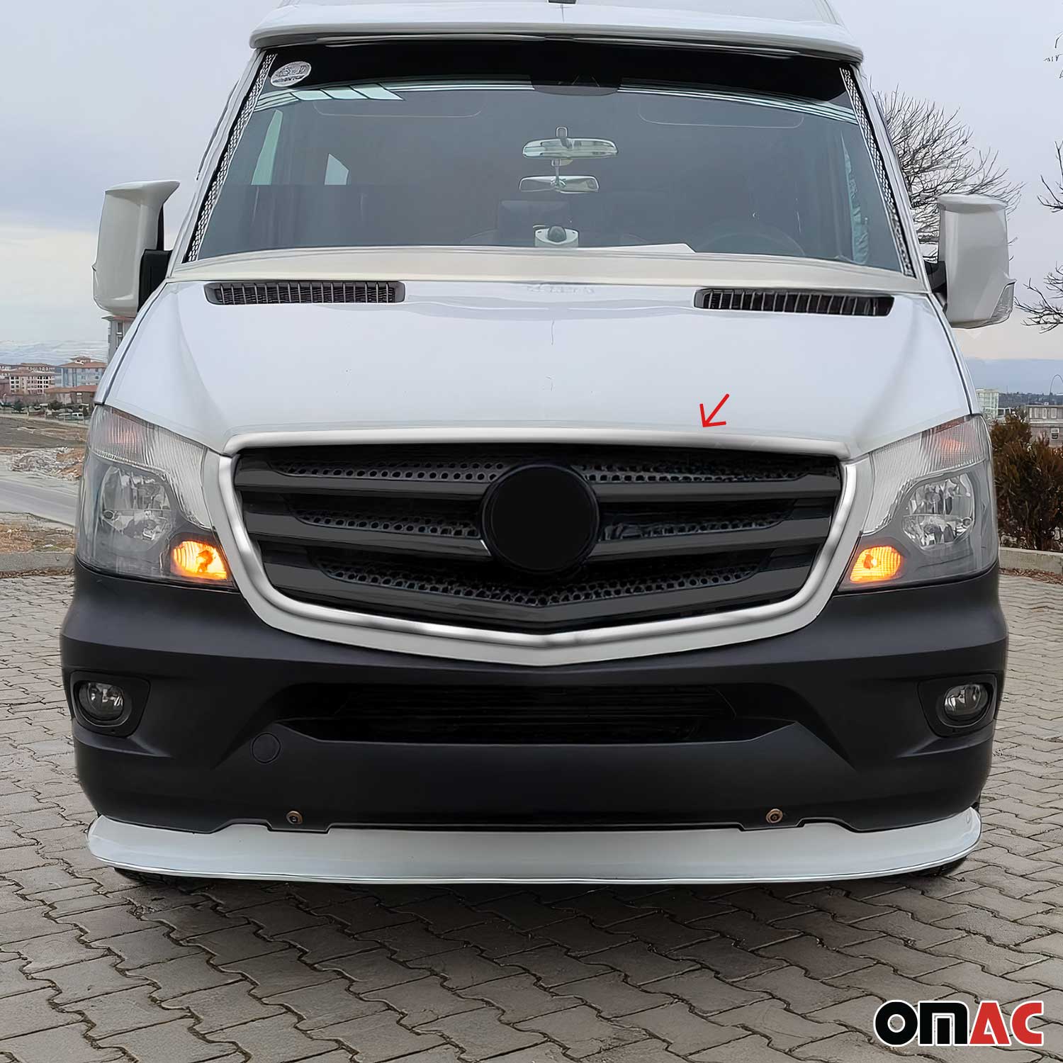 2014-2018 Mercedes Sprinter W906 Front Bumper Grill Trim Brushed Stainless Steel 2Pcs