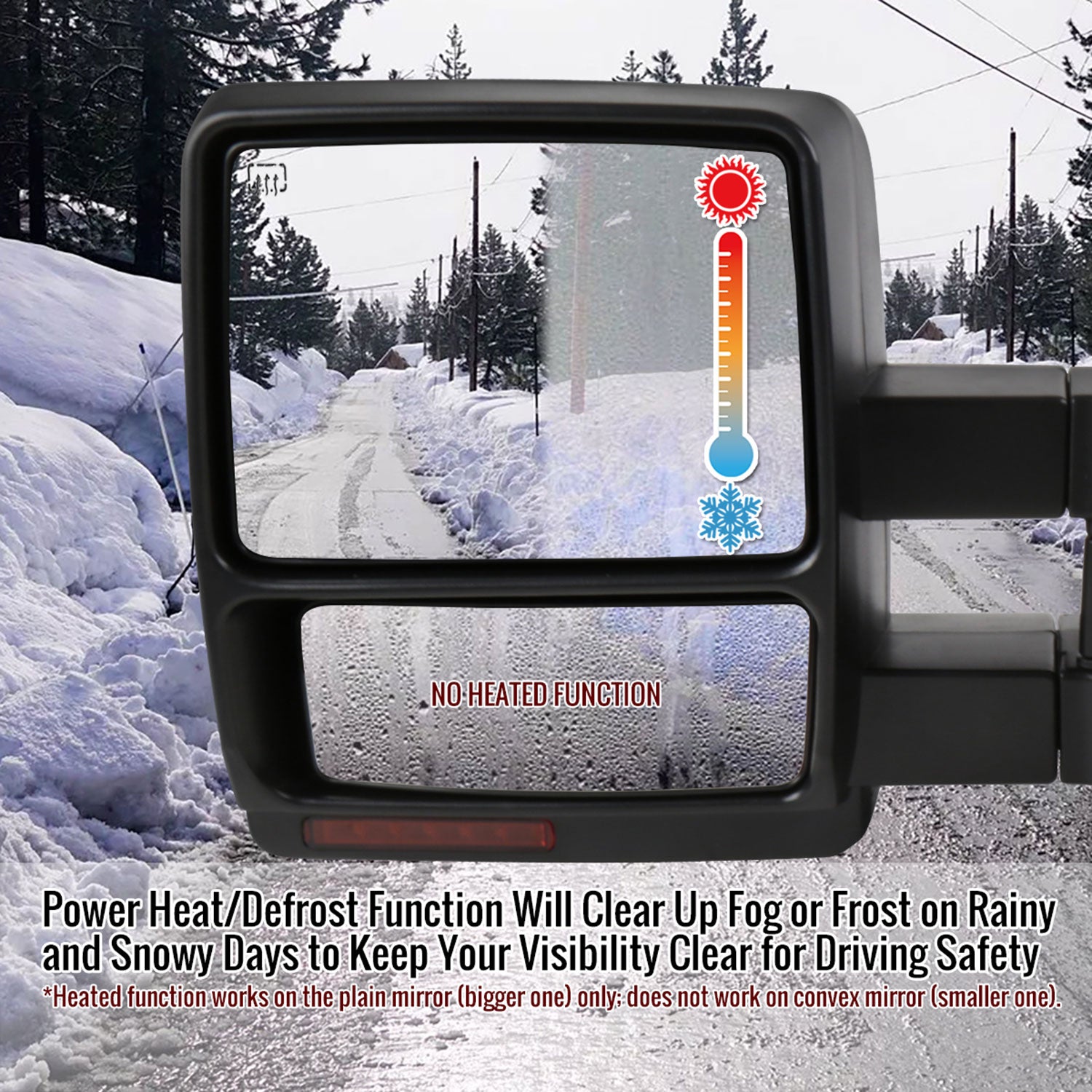 2007-2014 Ford F-150 Black Heated Telescoping Tow Mirrors Turn Signals Amber