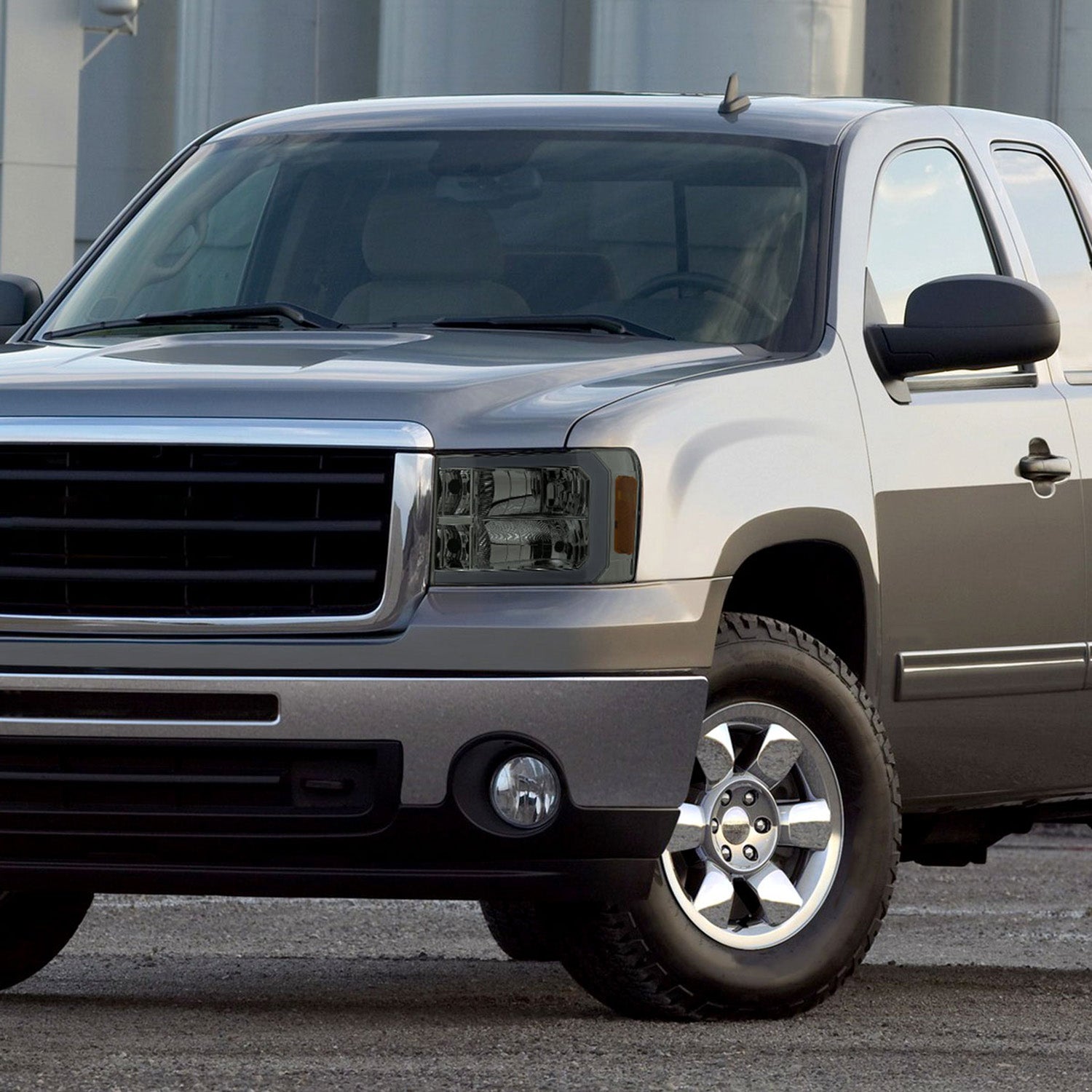 2007-2013 GMC Sierra 1500/ 2500HD 3500HD LED Bar Factory Headlights Chrome