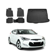 2012-2017 Hyundai Veloster Floor Mats & Cargo Liner Full Set All Weather Black