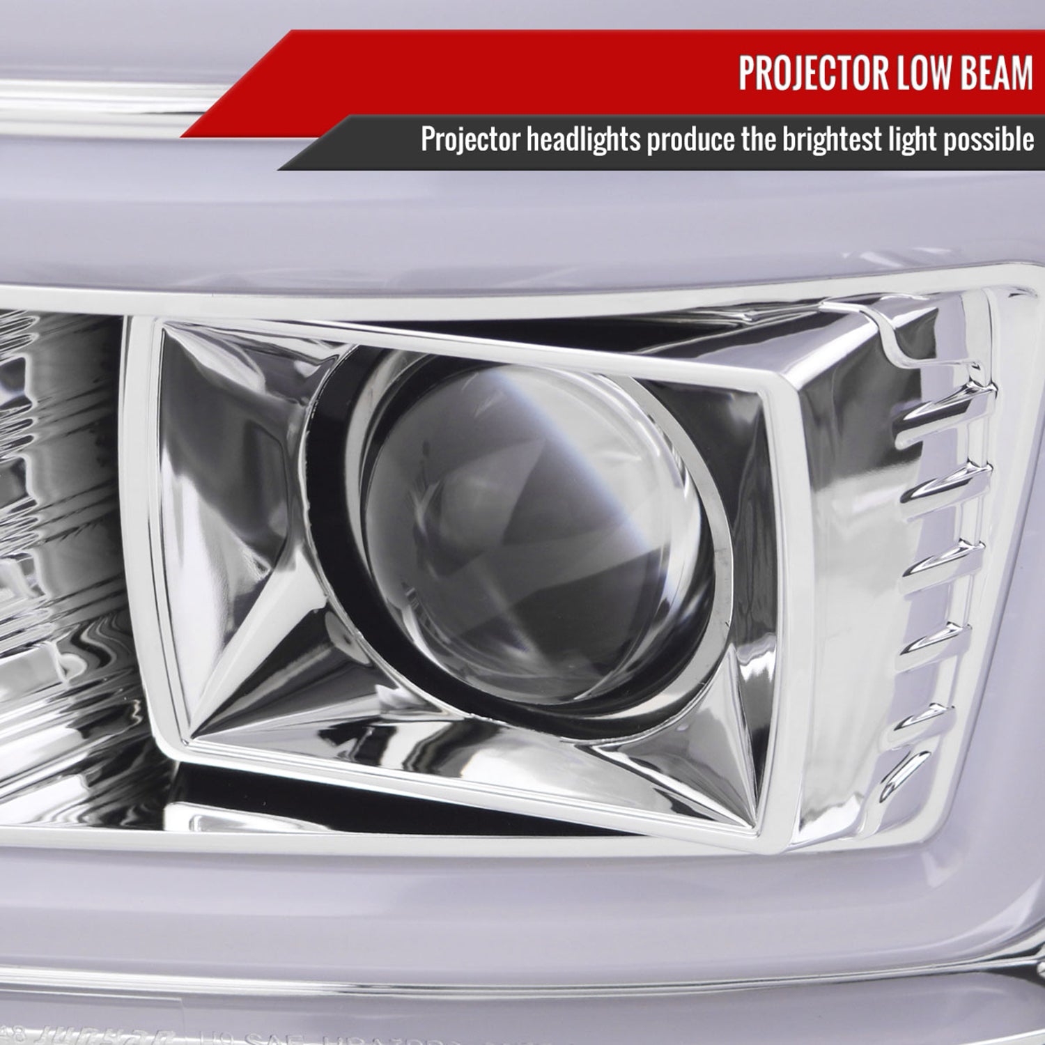 2008-2010 Ford F-250/350/450/550 LED Signal Bar Projector Headlights Chrome