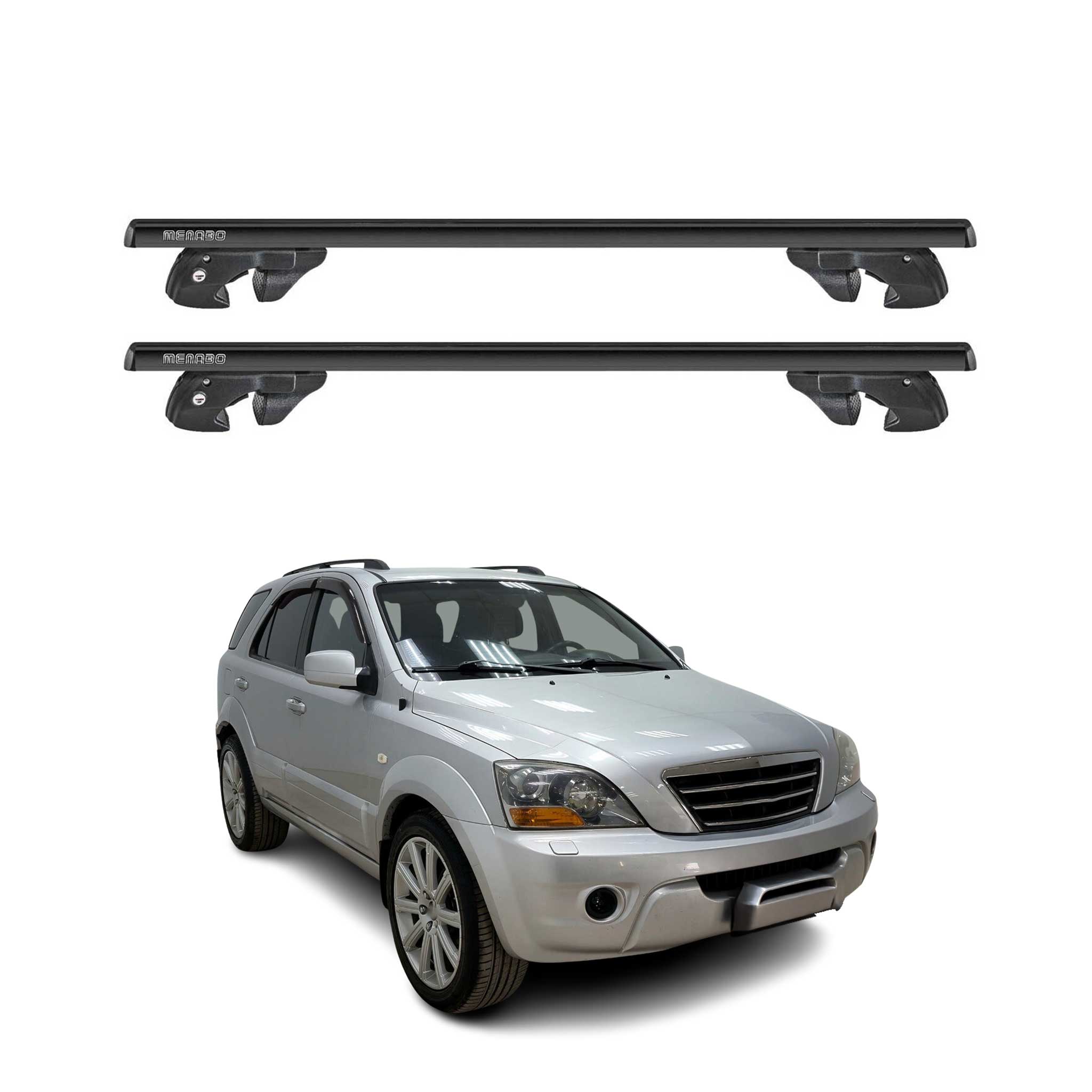 2003-2009 Kia Sorento Roof Rack Cross Bars Black