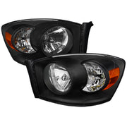 2006-2008 Dodge RAM 1500/ 06-2009 RAM 2500 3500 Factory Crystal Headlights Black