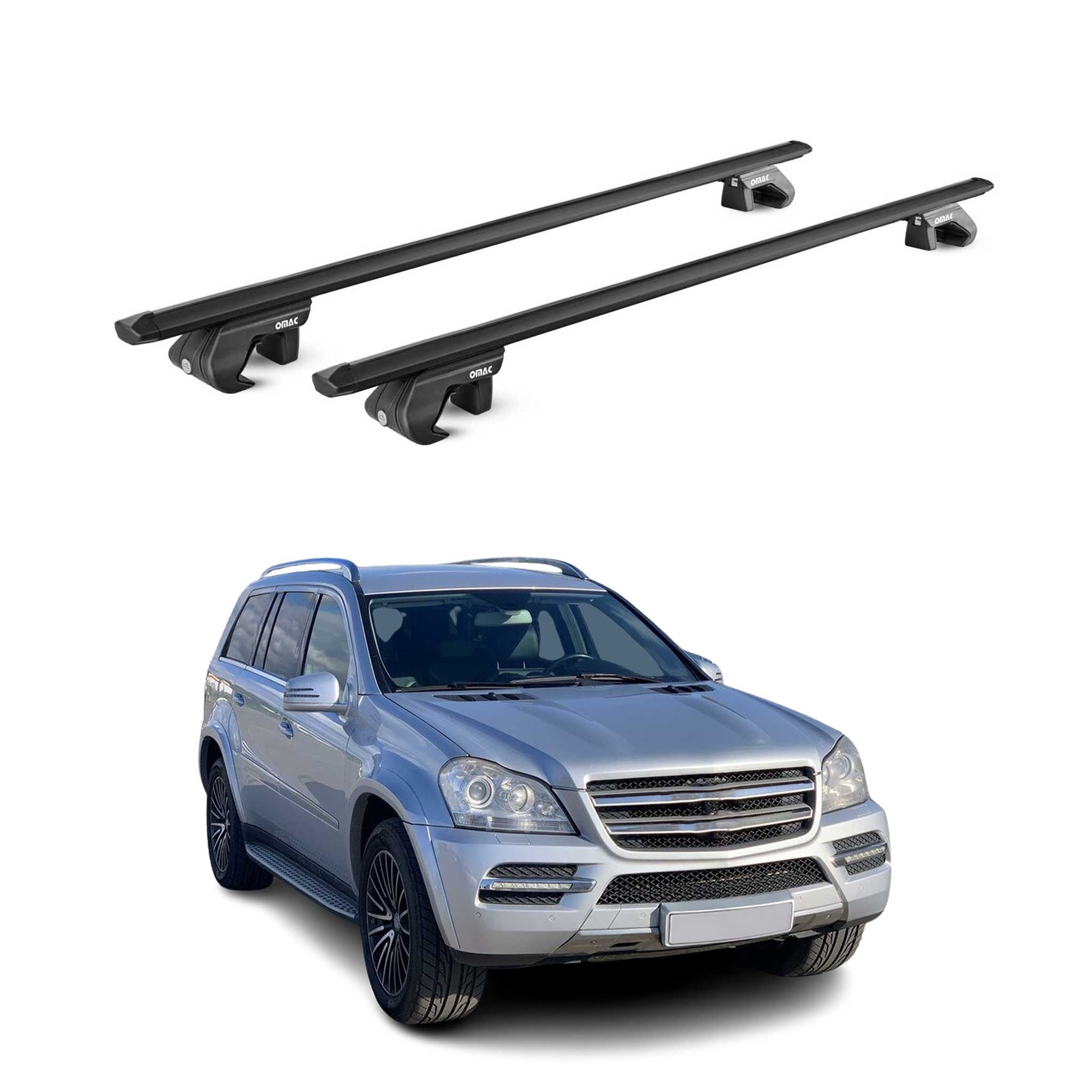 2007-2012 Mercedes GL Class X164 Roof Rack Cross Bars Black
