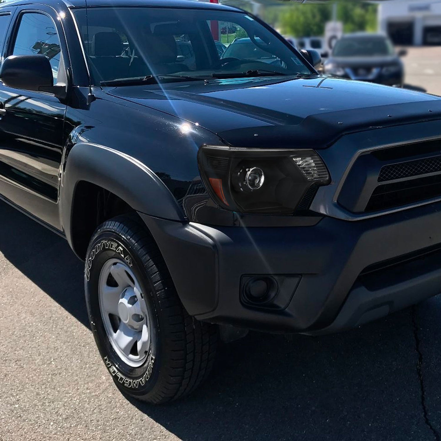 2012-2015 Toyota Tacoma Retro Style Projector Headlights Matte Black/Clear