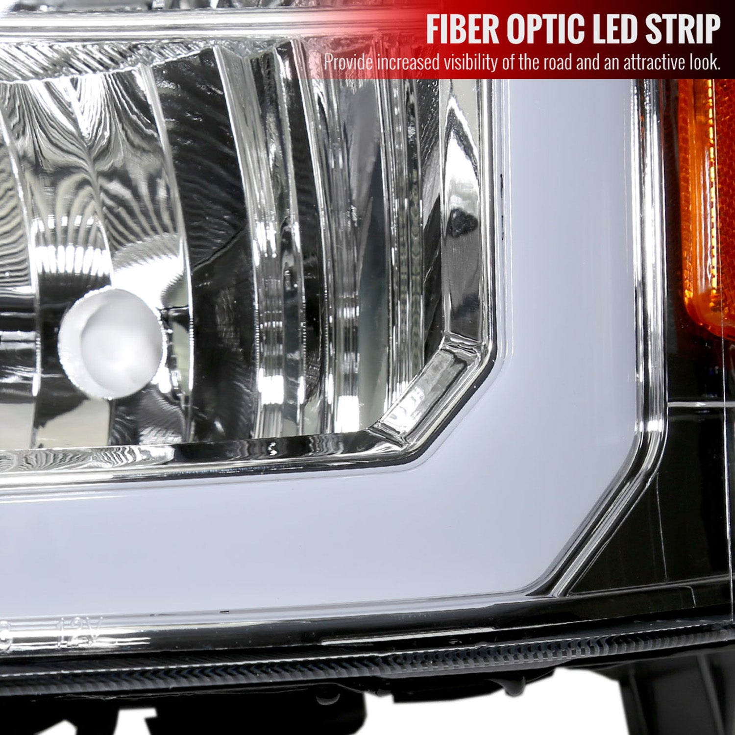 2007-2013 GMC Sierra 1500/ 1500HD 2500HD 3500HD LED Factory Headlights Chrome