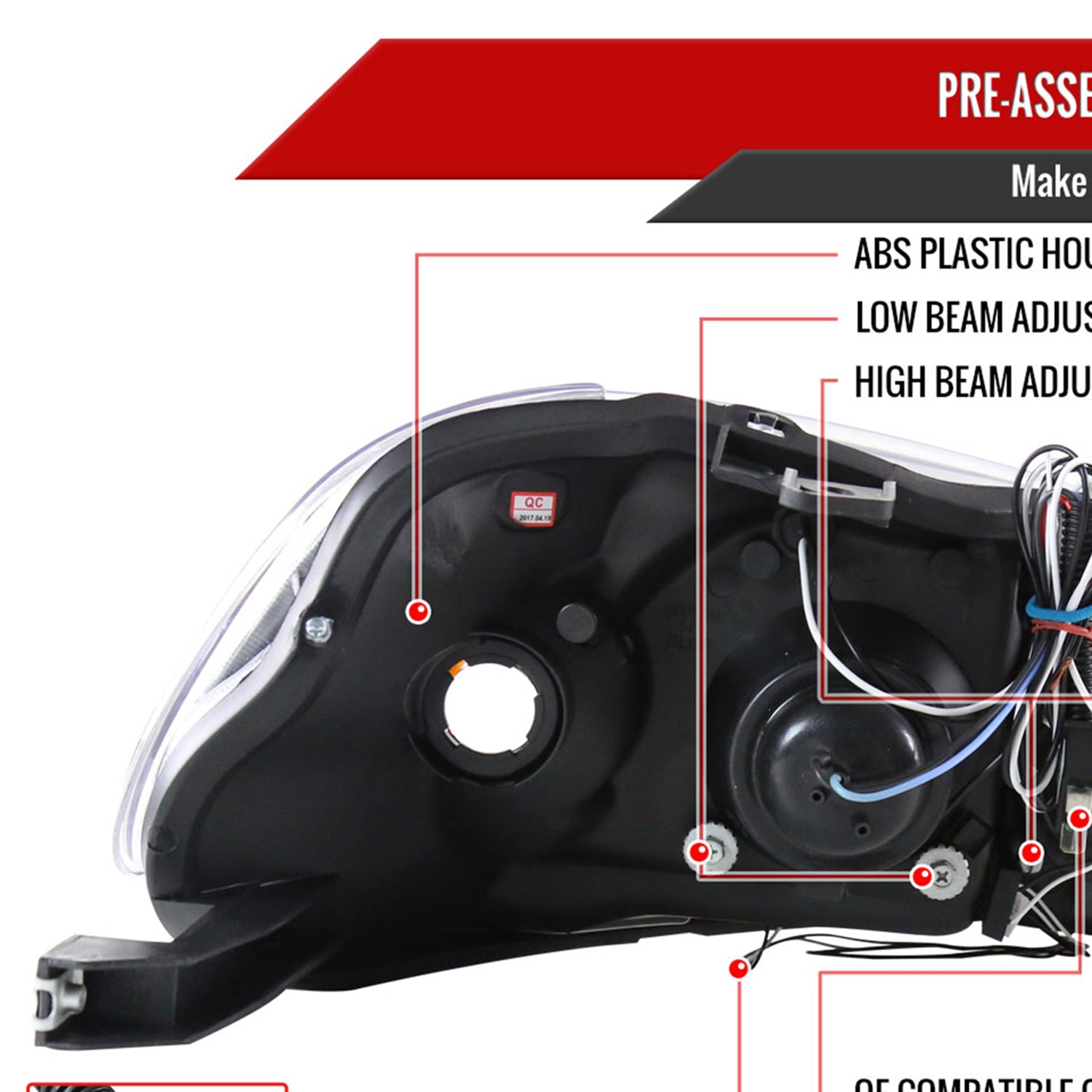 1996-1998 Honda Civic Dual Halo Projector Headlights Glossy Black/Smoke Lens