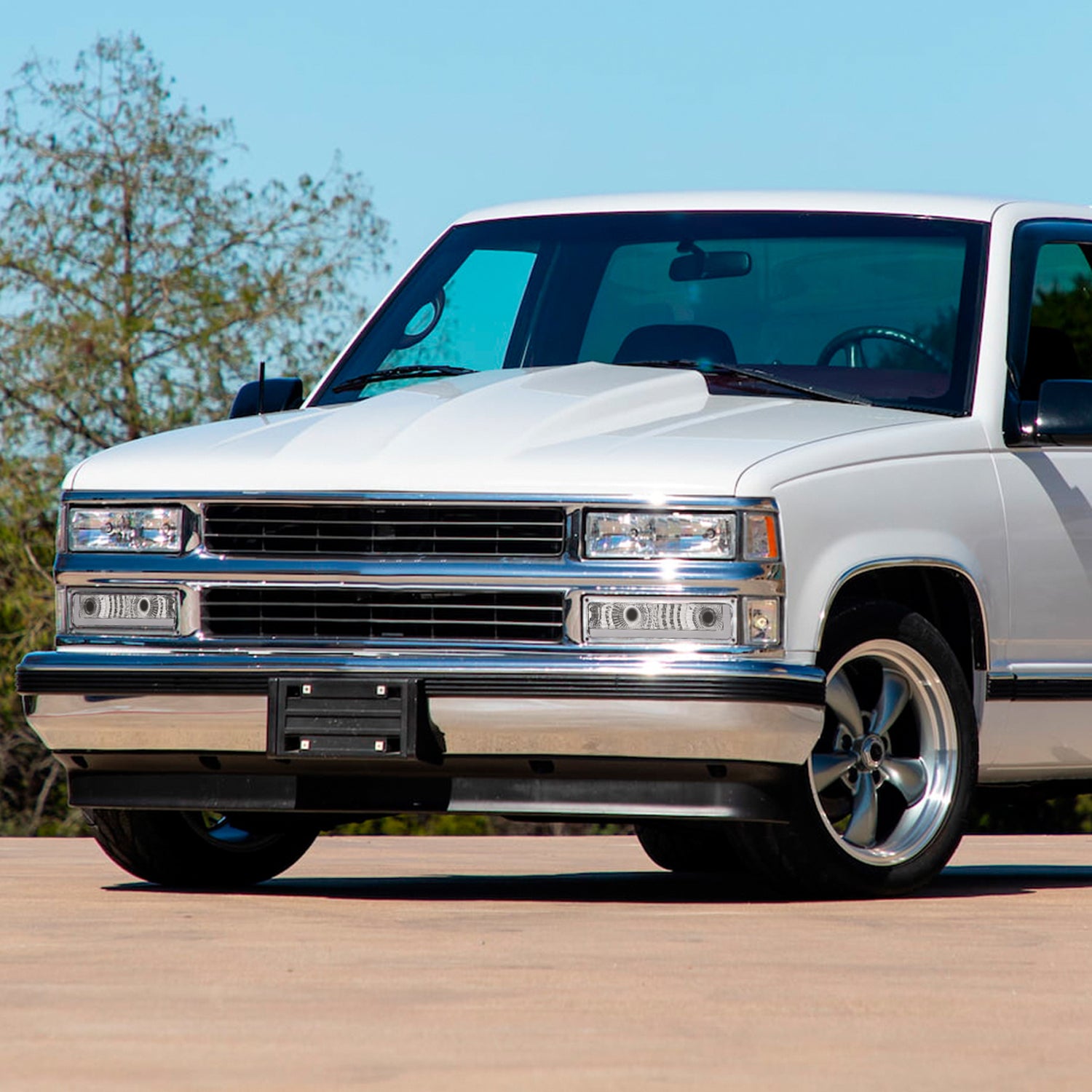 1988-1998 Chevy/GMC C10 C/K LED Strip Bumper Corner Signal Lights Chrome/Clear