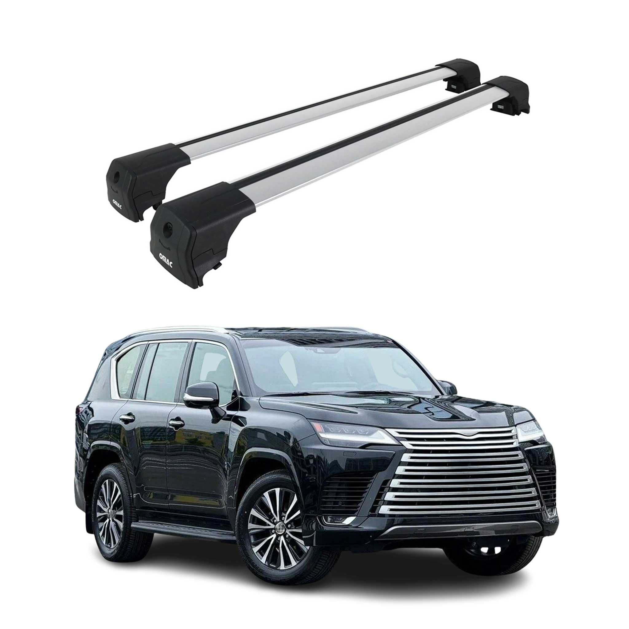 2022-2025 Lexus LX 600 Roof Rack Cross Bars Luggage Carrier Alu Gray 2x