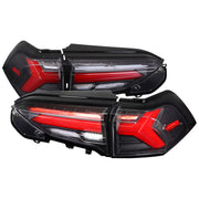 2019-2024 Toyota RAV4 Red LED Bar Signal Tail Lights Matt Black/Clear