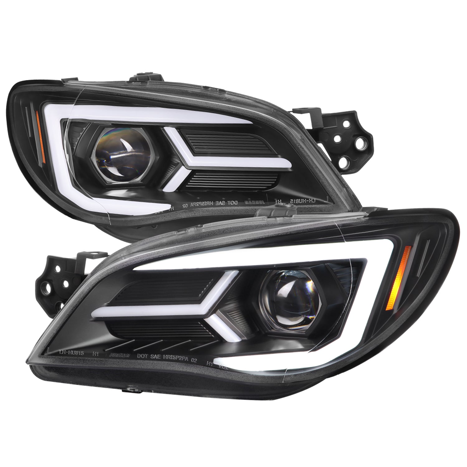 2006-2007 Subaru Impreza WRX STI LED Signal Projector Headlights Matte Black