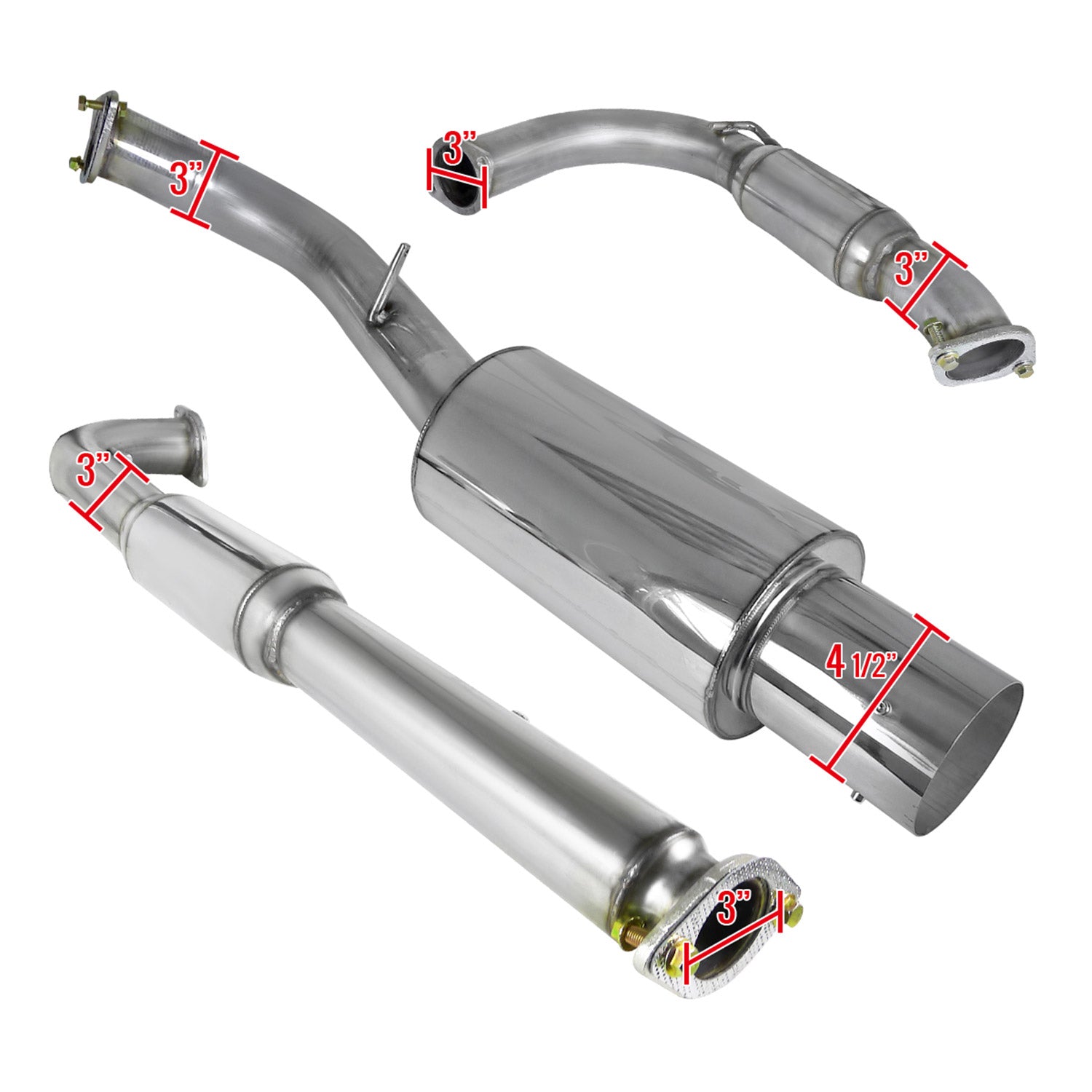 1995-1999 Mitsubishi Eclipse GST 2.0L Turbo Steel N1 Catback Exhaust