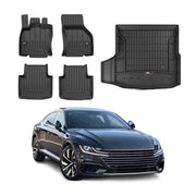 2019-2023 VW Arteon Premium Floor Mats & Cargo Liner Full Set All Weather Heavy Duty Black