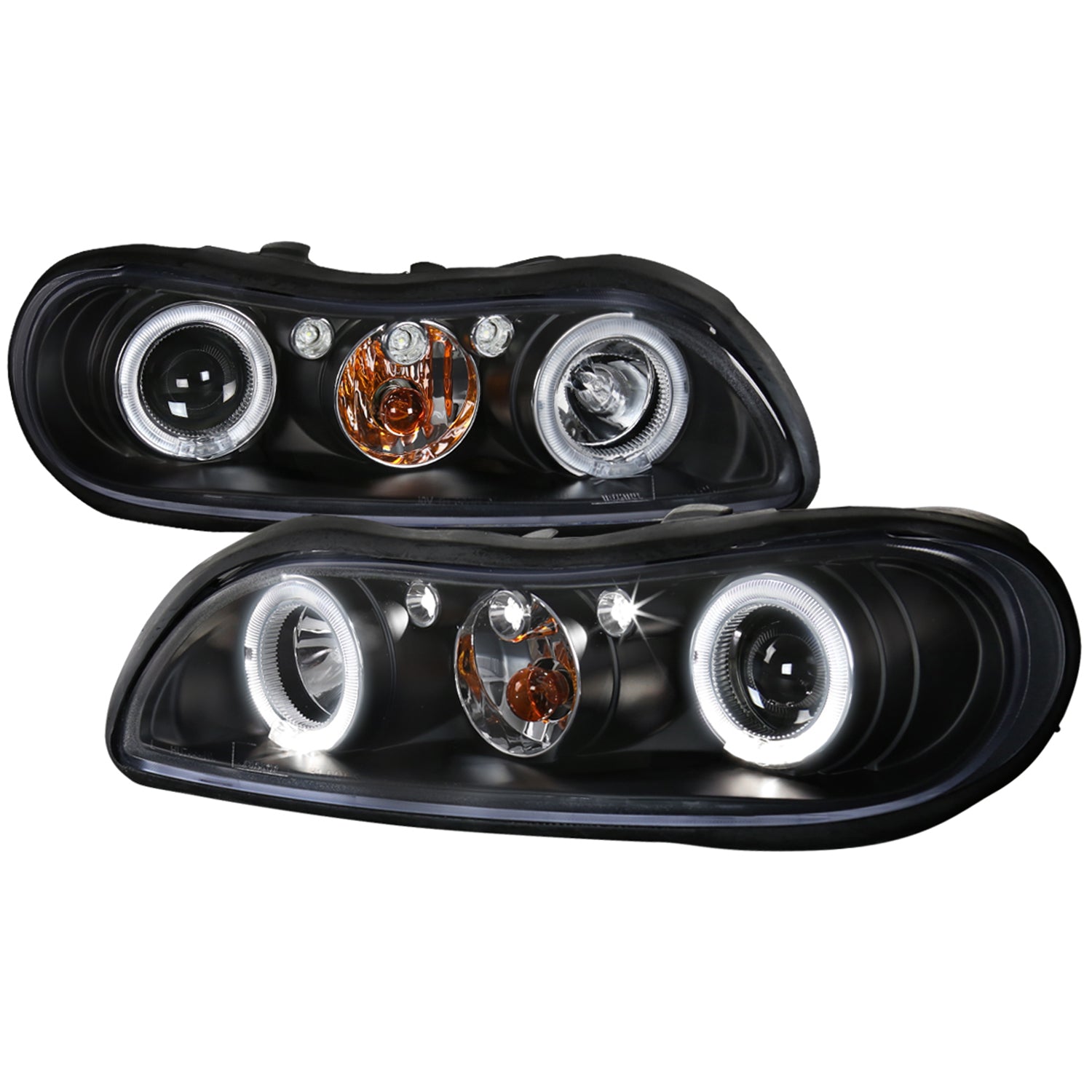 1997-2005 Chevy Malibu/Oldsmobile Cutlass Dual Halo Projector Headlights Black
